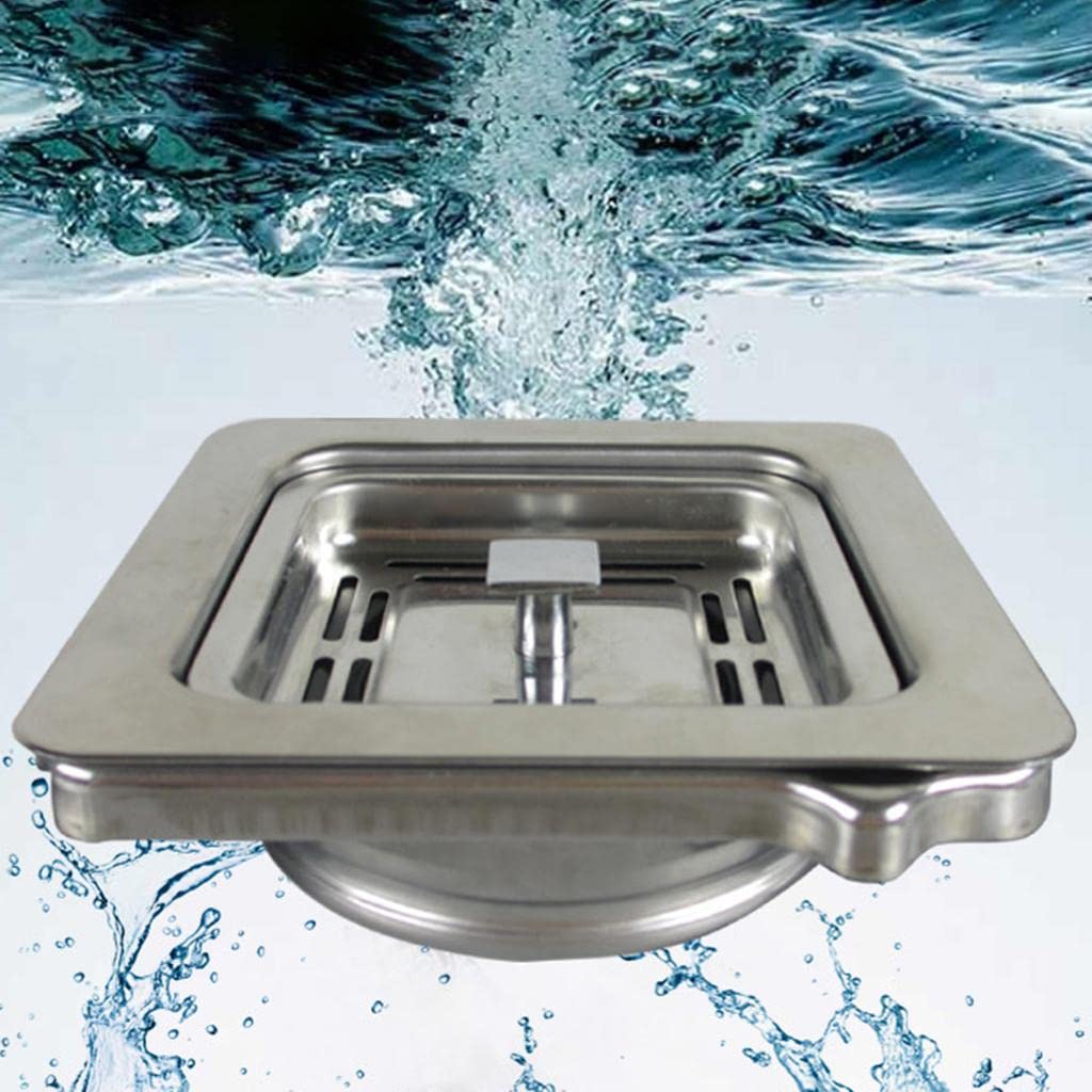 Stainless Steel Square Garbage Disposal Drain Adapter - Food Waste Disposer Accessory for Kitchen Sink Strainer - Perfect for Home, Restaurant & Commercial Use