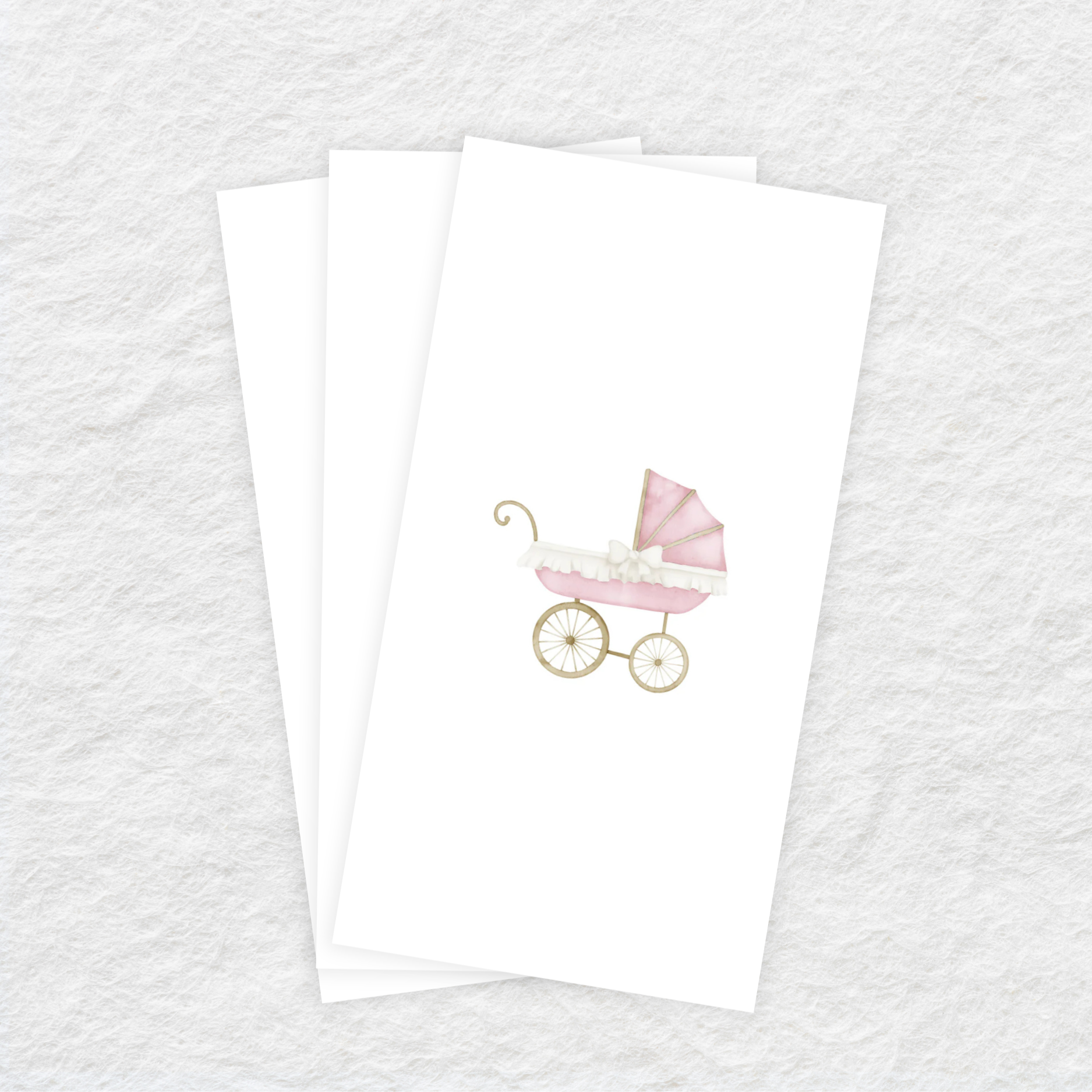 Premium Disposable Linen-Like Paper Guest Towels - 16 Pack Soft Pink with Baby Carriage Design | Perfect for Baby Showers, Bridal Parties & Upscale Events