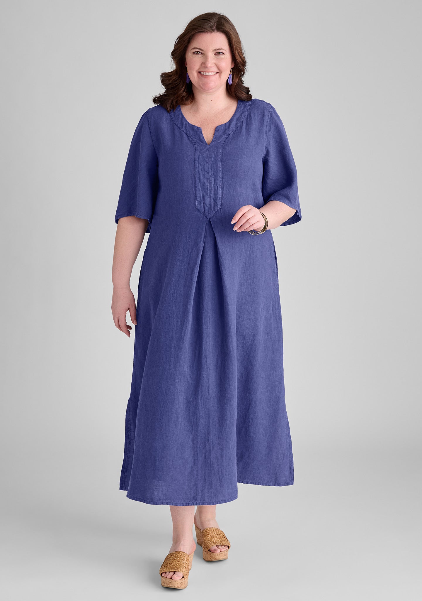 Stylish Linen Caftan Maxi Dress for Women - Boho Summer Beach Cover Up & Casual Lounge Wear