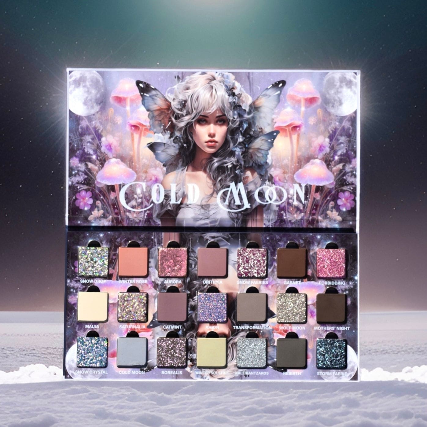 Cold Moon Eyeshadow Palette - 12 Highly Pigmented Matte & Shimmer Shades for Stunning Eye Makeup | Perfect for Day & Night Looks, Parties & Special Occasions