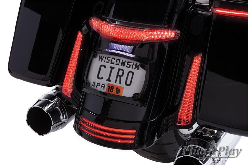 Original LATITUDE Motorcycle Tail Light & License Plate Holder - Universal Fit for Harley, Honda, Yamaha - Perfect for Night Riding & Safety Compliance