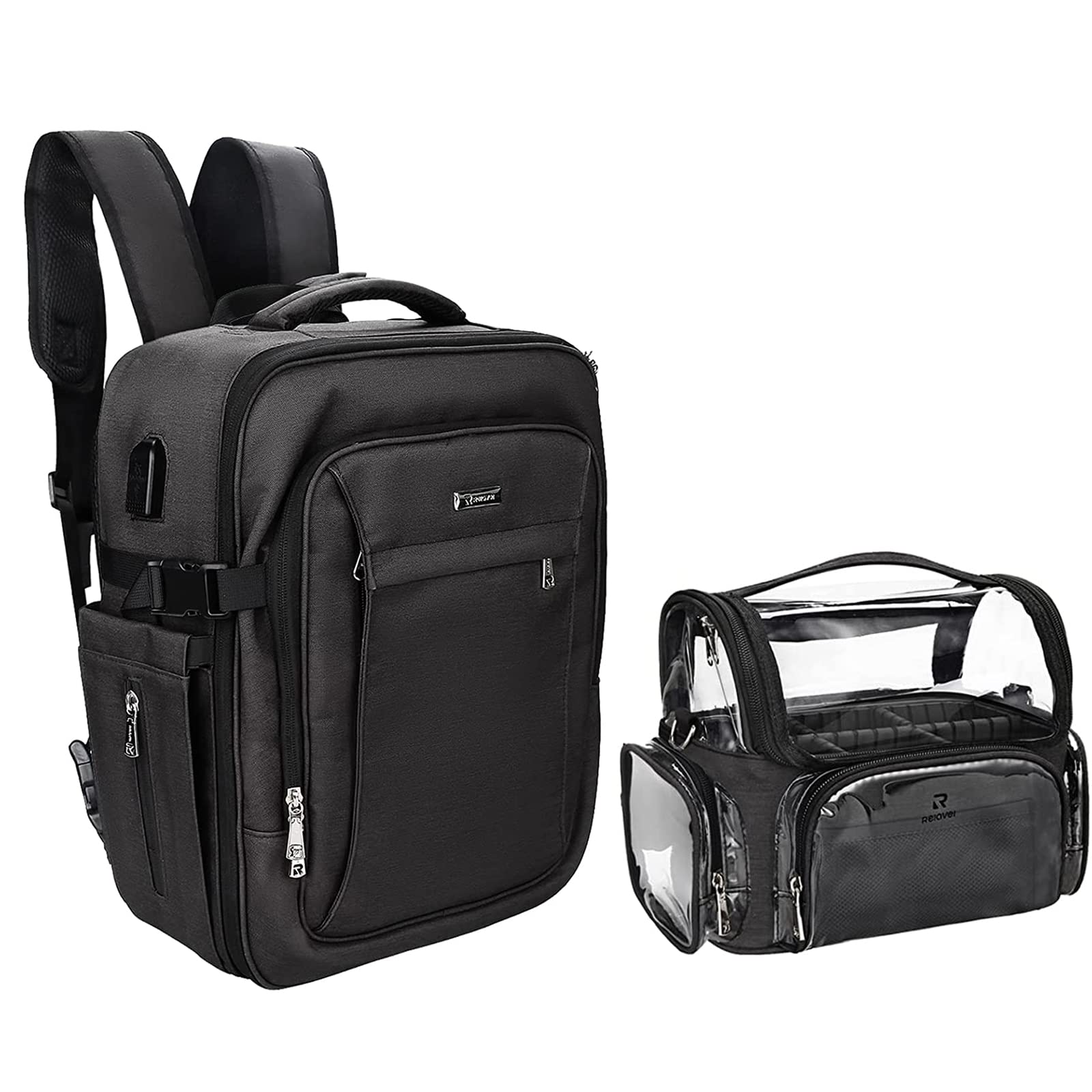 Relavel Professional Makeup Bag & Cosmetic Backpack - Waterproof Travel Makeup Organizer with Adjustable Dividers & Shoulder Straps - Perfect for Makeup Artists, Salon Professionals & Travel Essentials