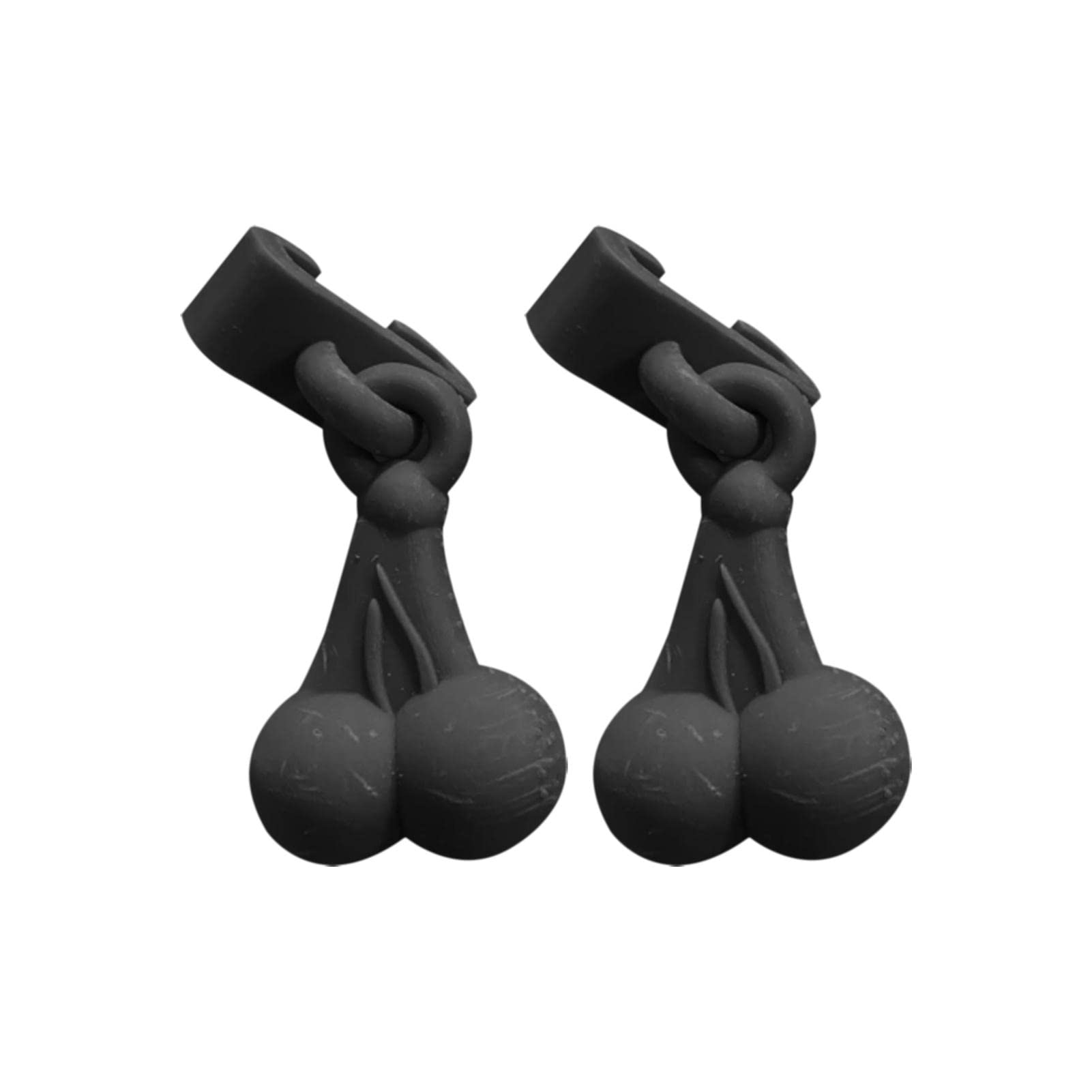 Funny Silicone Shoe Charm with Two Balls - Decorative Crocs Shoe Pendant for Men & Women - Black - Perfect for Crocs Sandals, Sneakers & Casual Footwear Accessories