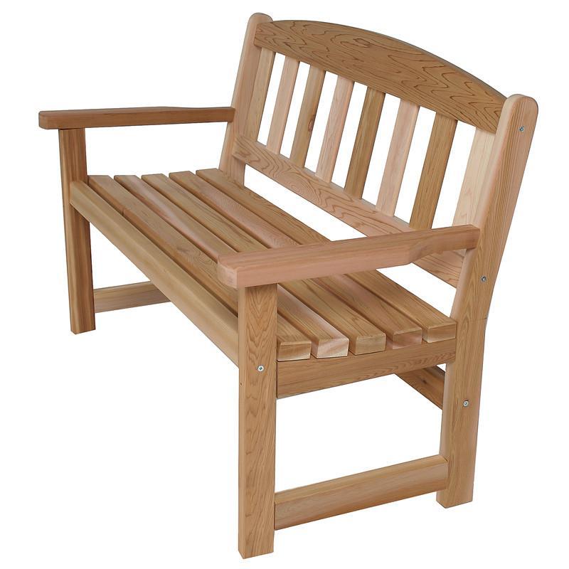 4 ft. Red Cedar Garden Bench - Durable Outdoor Seating for Patio, Garden & Backyard - All Weather Resistant Wooden Bench
