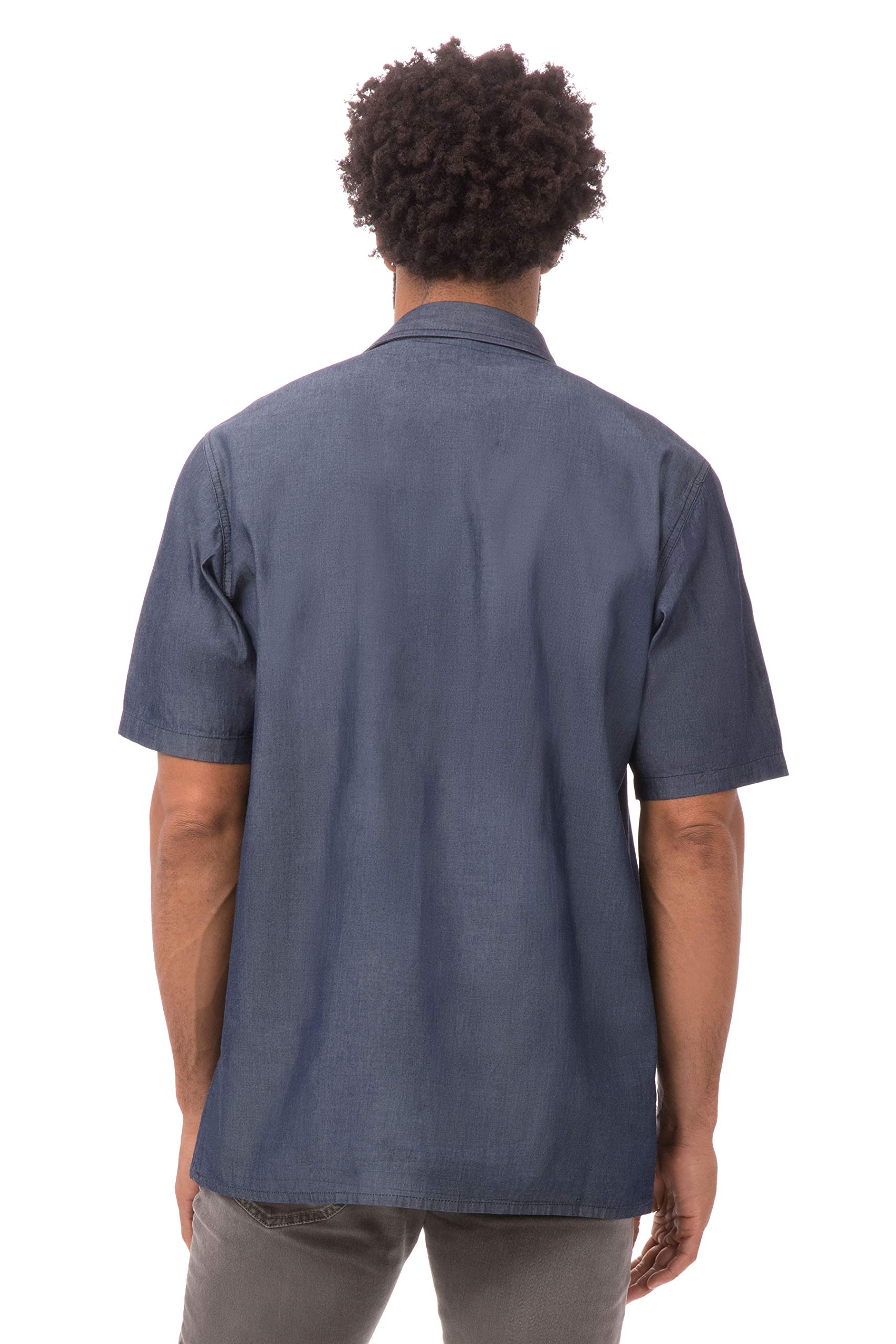 Chef Works Custom Embroidered Men's Detroit Short Sleeve Denim Shirt - Comfortable Workwear for Chefs, Bartenders & Restaurant Staff - Perfect for Cooking, Serving & Professional Kitchen Use