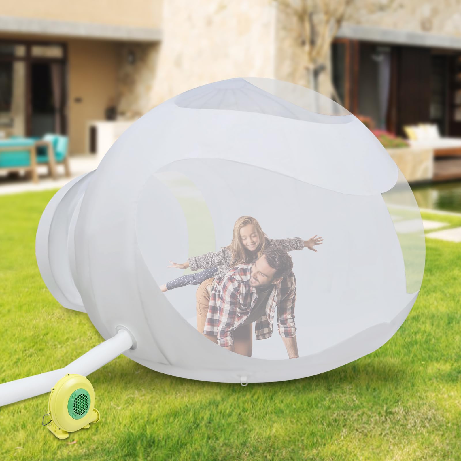 Inflatable Bubble Tent for Camping - Clear PVC Transparent Balloon House for 3-5 People with Blower | Outdoor Garden Party, Stargazing & Backyard Glamping Shelter