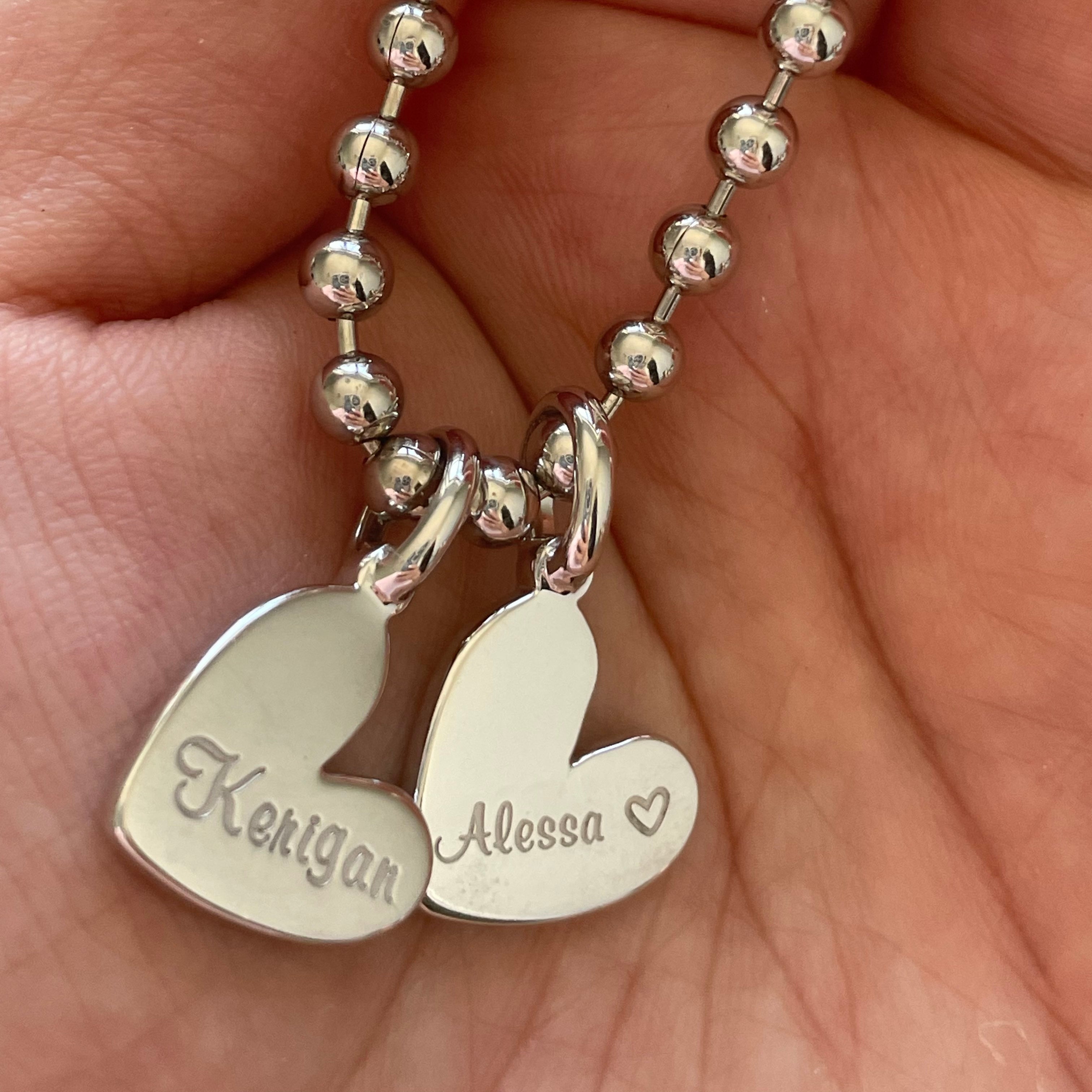 Personalized Heart Name Bracelet - Custom Engraved Jewelry Gift for Women, Mom, Daughter - Perfect for Valentine's Day, Birthday, Anniversary & Everyday Wear