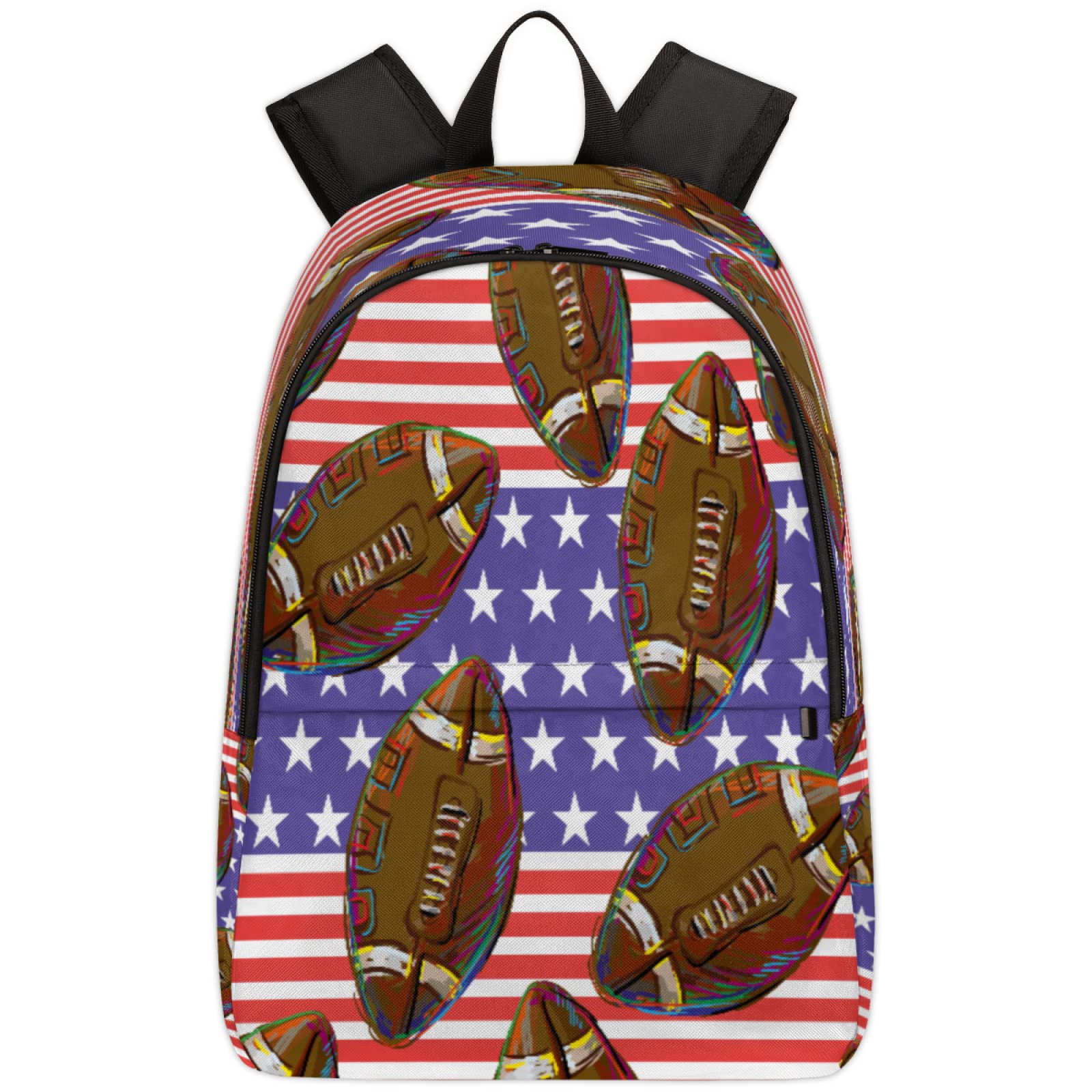 American Football Backpack - Lightweight Waterproof Sports Daypack for School, Gym & Travel | Durable Laptop Bookbag for College, Hiking, Camping & Outdoor Adventures | Perfect for Sports Fans, Students & Commuters