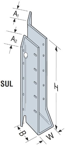 Simpson Strong-Tie SUL ZMAX Galvanized Joist Hanger for 2x6 Lumber - Skewed Left Design (Pack of 10) - Heavy-Duty Construction Hardware for Deck Building & Floor Framing