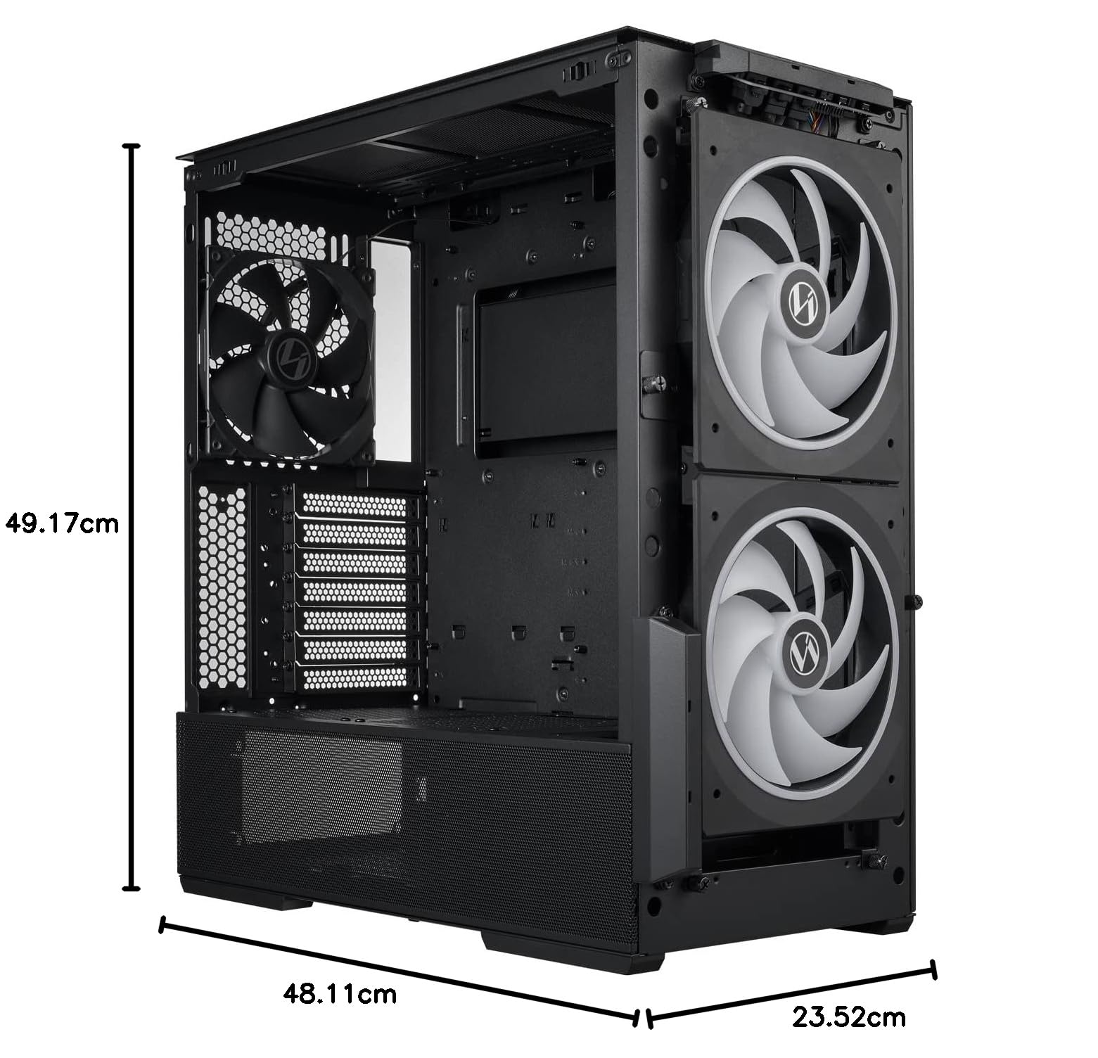 LIAN LI LANCOOL 216 E-ATX PC Case - High Airflow RGB Gaming Computer Case with Mesh Panels, 2x160mm & 1x140mm PWM Fans, Rear PCIe Fan Bracket - Perfect for Gaming Rigs, Streaming Setups & High-Performance Workstations (Black)