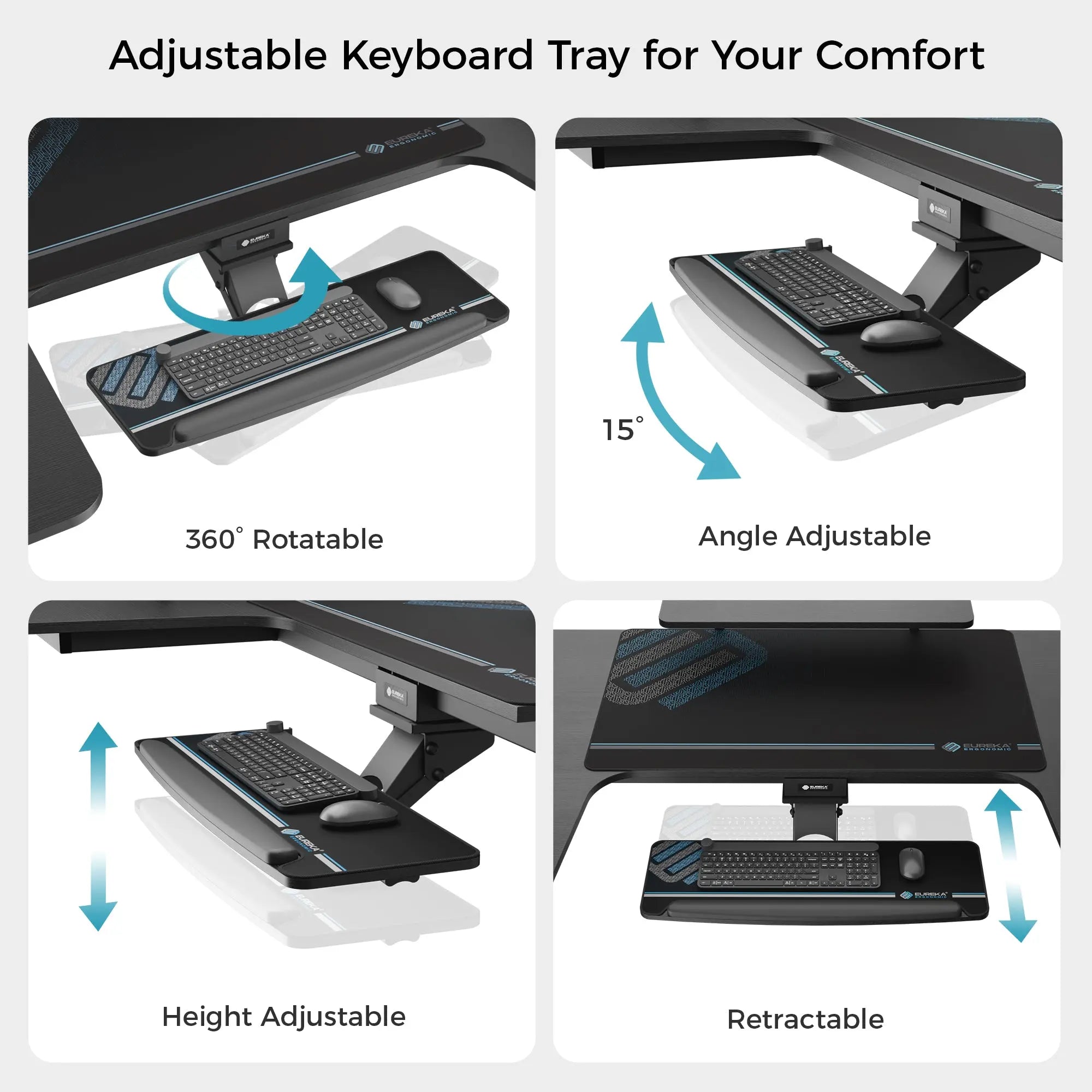 Ergonomic U-Shaped Standing Desk with Accessories Set (74x23 Inches) - Perfect for Home Office, Gaming & Workspace Setup