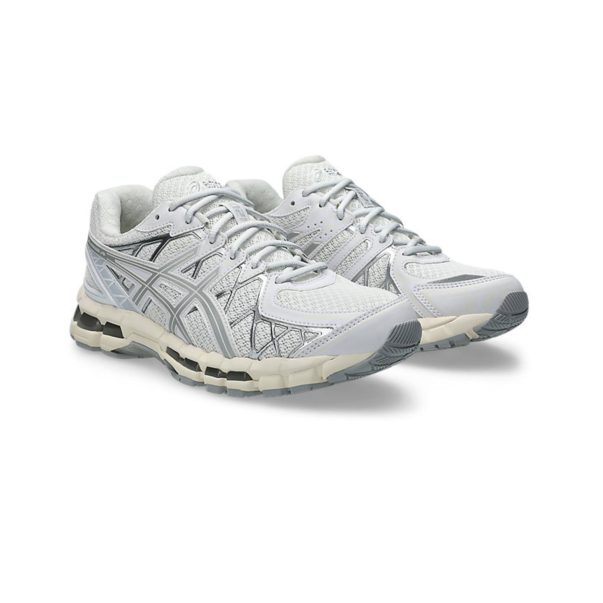 ASICS Gel Kayano 20 Running Shoes for Men - Pure White & Silver | Lightweight Cushioned Support for Long Distance Running, Jogging & Gym Workouts