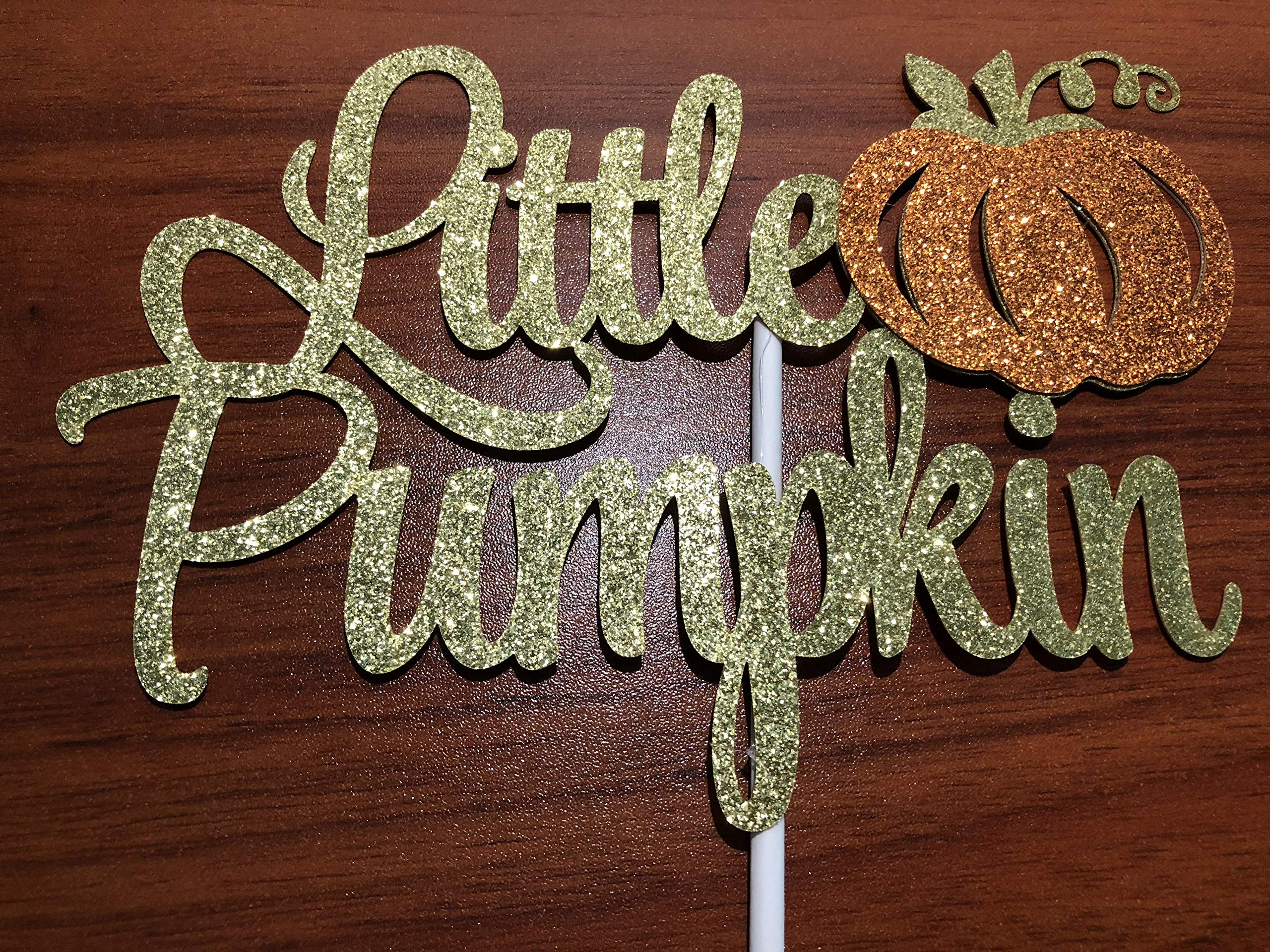 Gold Little Pumpkin Cake Topper - Fall Baby Shower Cake Decorations for Autumn Parties, Halloween & Thanksgiving Celebrations | Perfect for Baby Showers, Birthday Cakes & Seasonal Desserts