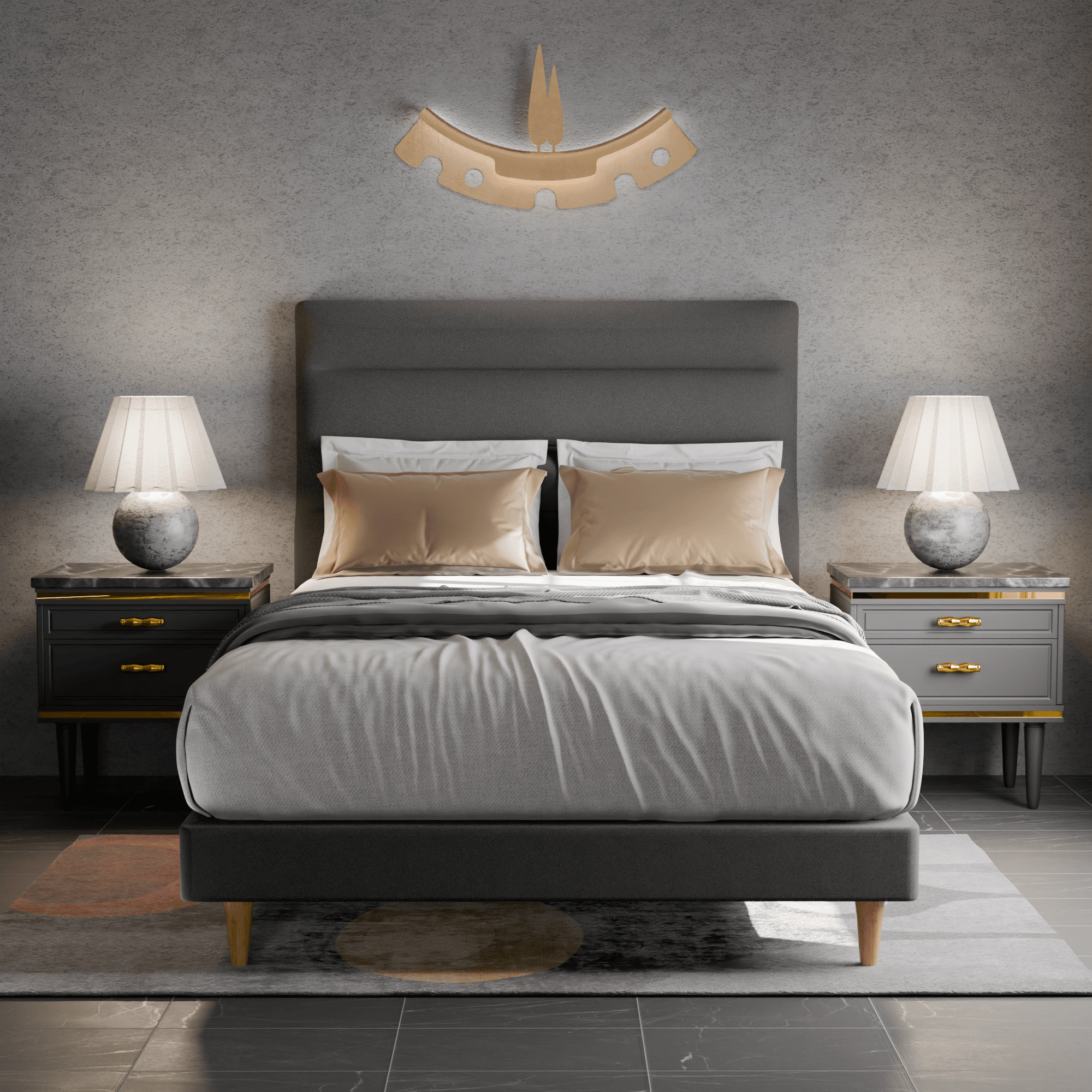 Keenan Fabric Bed Frame - Queen Size Upholstered Platform Bed with Wooden Slats - Perfect for Modern Bedrooms & Guest Rooms
