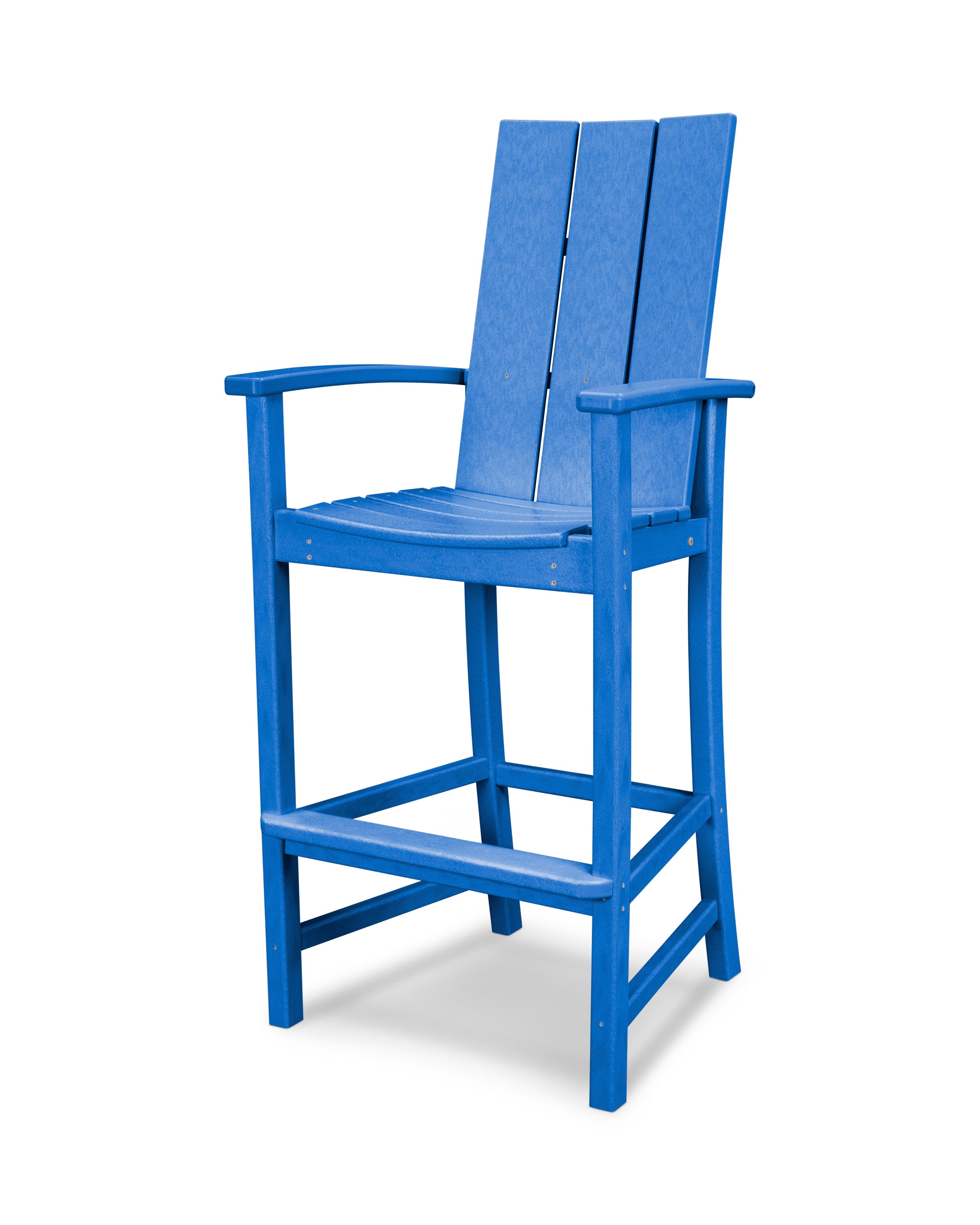POLYWOOD Modern Adirondack Bar Chair - Outdoor Patio Furniture, All-Weather Resin Wicker Bar Stool for Backyard, Poolside & Deck - Comfortable & Durable (Set of 2)