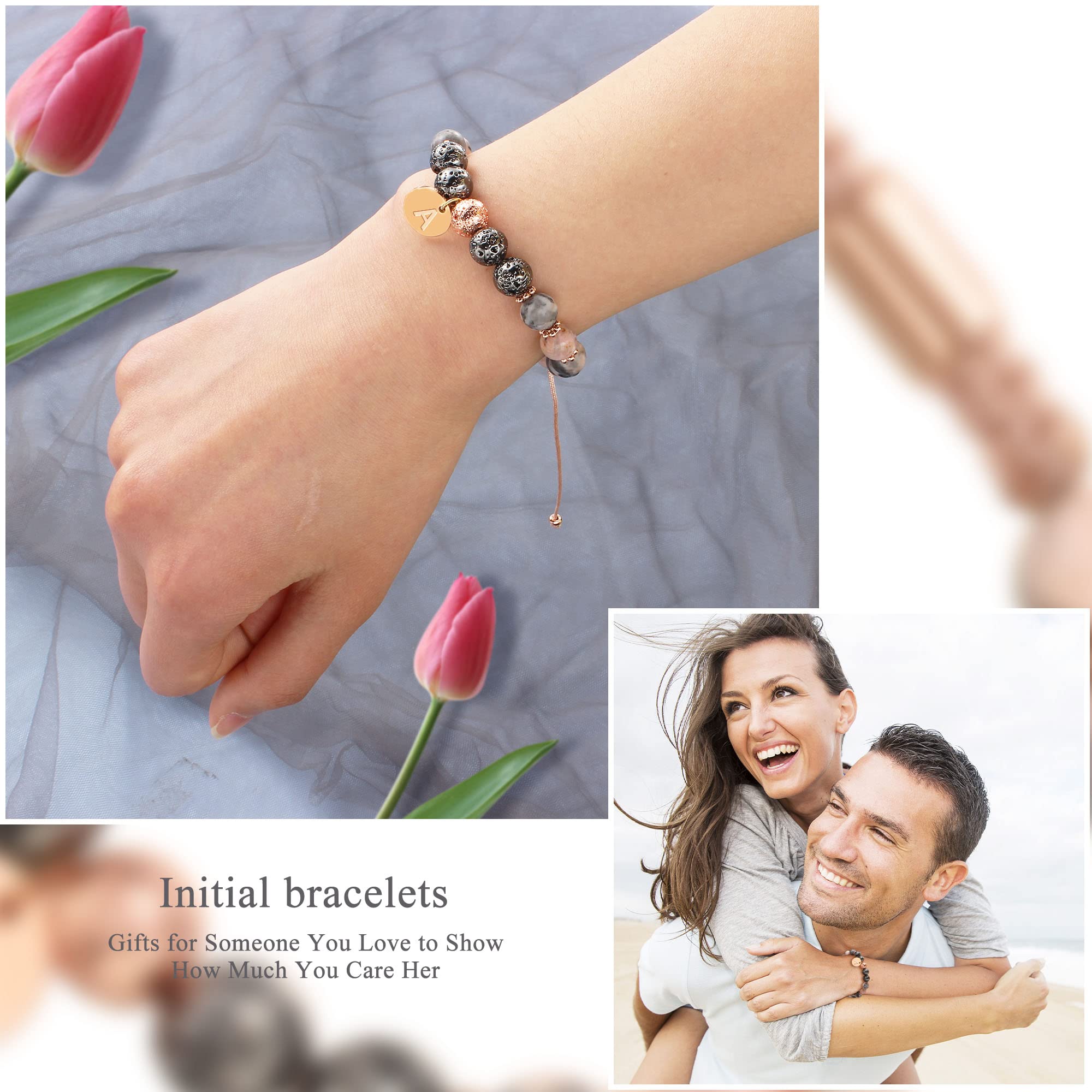 Personalized Initial Beaded Bracelets for Women - A-Z Letter Jewelry for Best Friend, Wife, Girlfriend, Sister, Daughter | Graduation, Birthday, Valentine's Day, Mother's Day & Christmas Gifts | Perfect for Everyday Wear, Special Occasions and Thoughtful Surprises