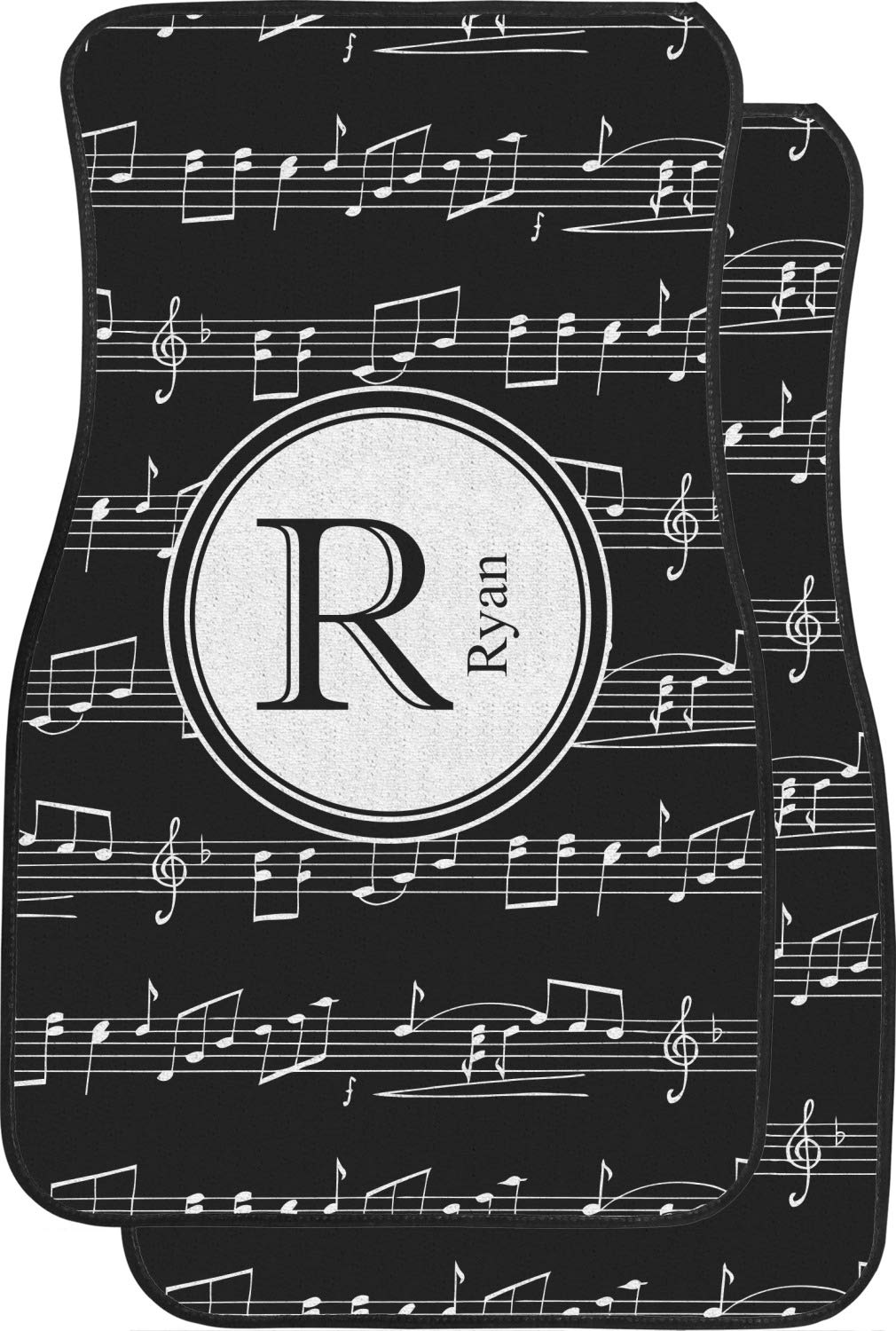 Custom Car Floor Mats with Musical Notes Design - Non-Slip Front Seat Mats for Vehicles - Perfect for Music Lovers & Car Enthusiasts - Great Gift for Drivers & Musicians