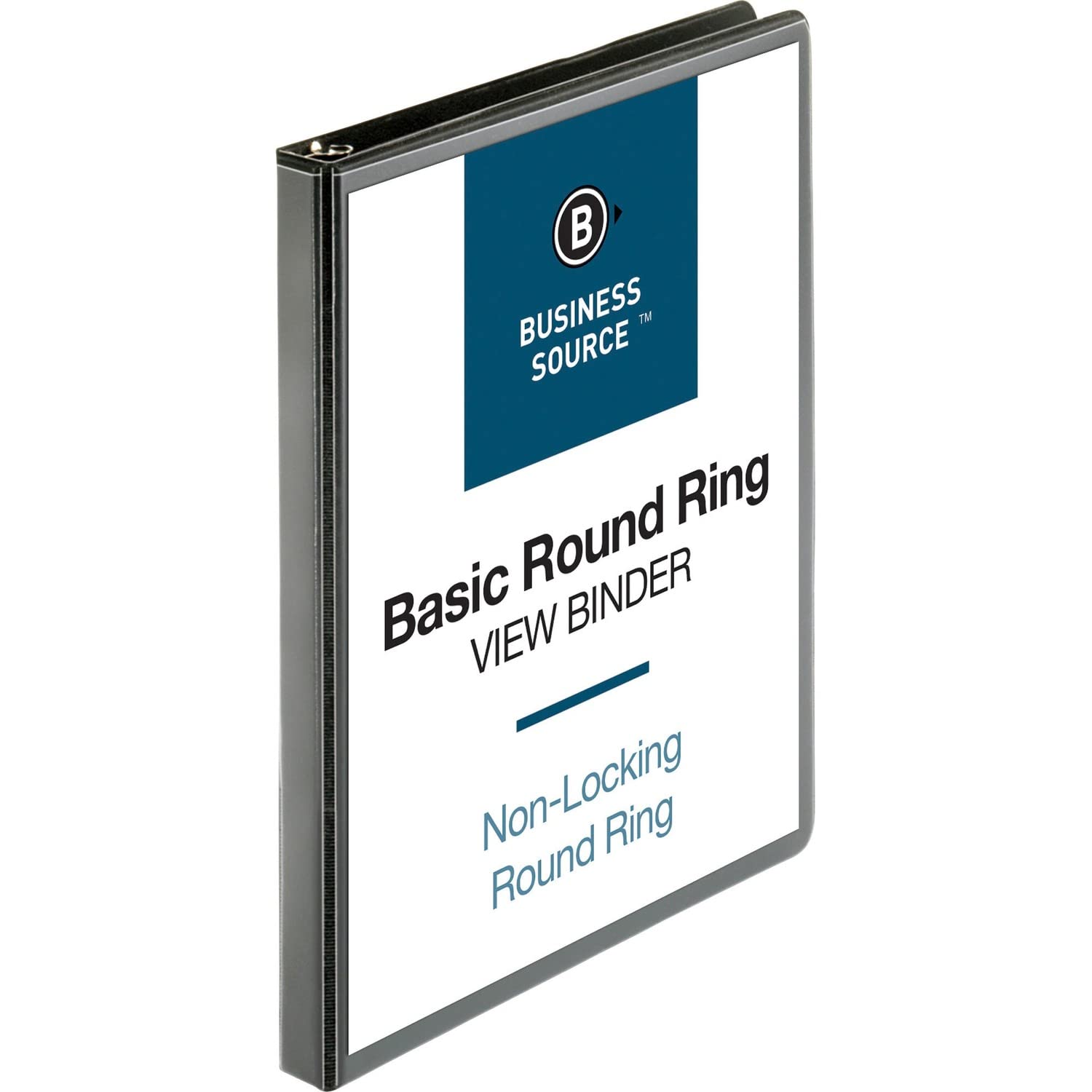 Business Source 1/2 Inch Round Ring View Binder - Clear Cover 3-Ring Binder for School, Office & Home Organization - Holds Letter Size Paper, Great for Reports, Presentations & Document Storage