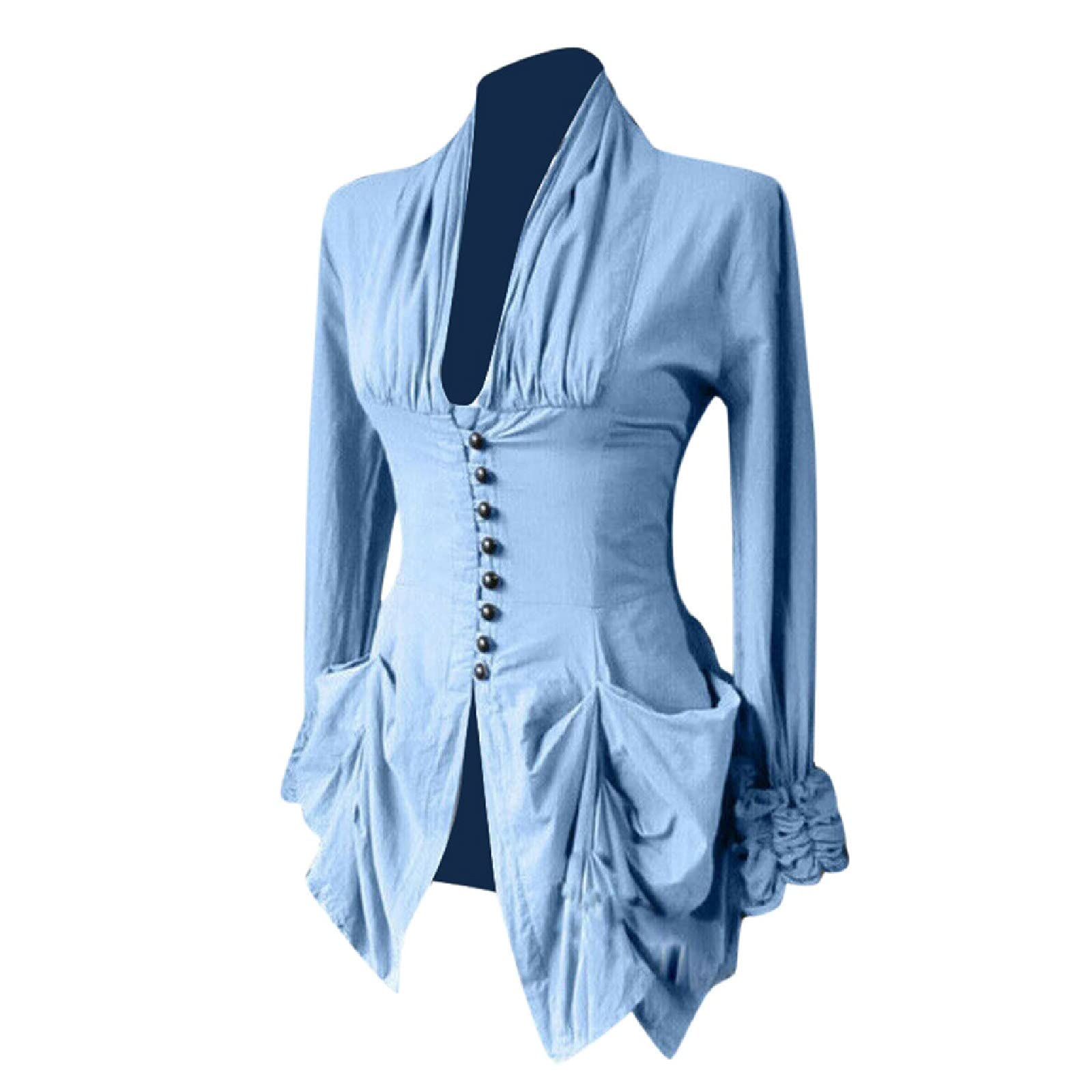 Gothic Steampunk Jacket for Women - Victorian Waistcoat Coat with Long Sleeves & Three Button Design | Perfect for Cosplay, Halloween Costumes, and Vintage Fashion Outfits