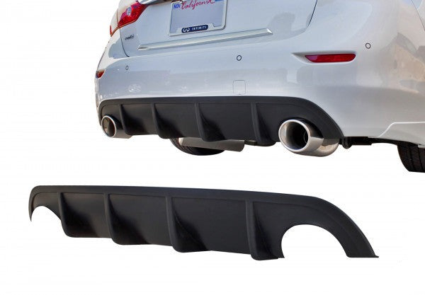 2014-2017 Infiniti Q50 Rear Diffuser - Matte Black Performance Upgrade | KB11222MB | Enhance Your Car's Aerodynamics & Style