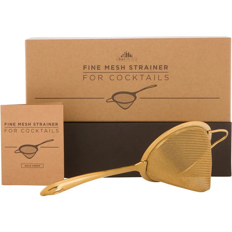 Premium Gold Fine Mesh Strainer - Ultra-Fine Kitchen Sieve for Tea, Spices, and Baking | Perfect for Sifting Flour, Straining Herbs, and Filtering Liquids