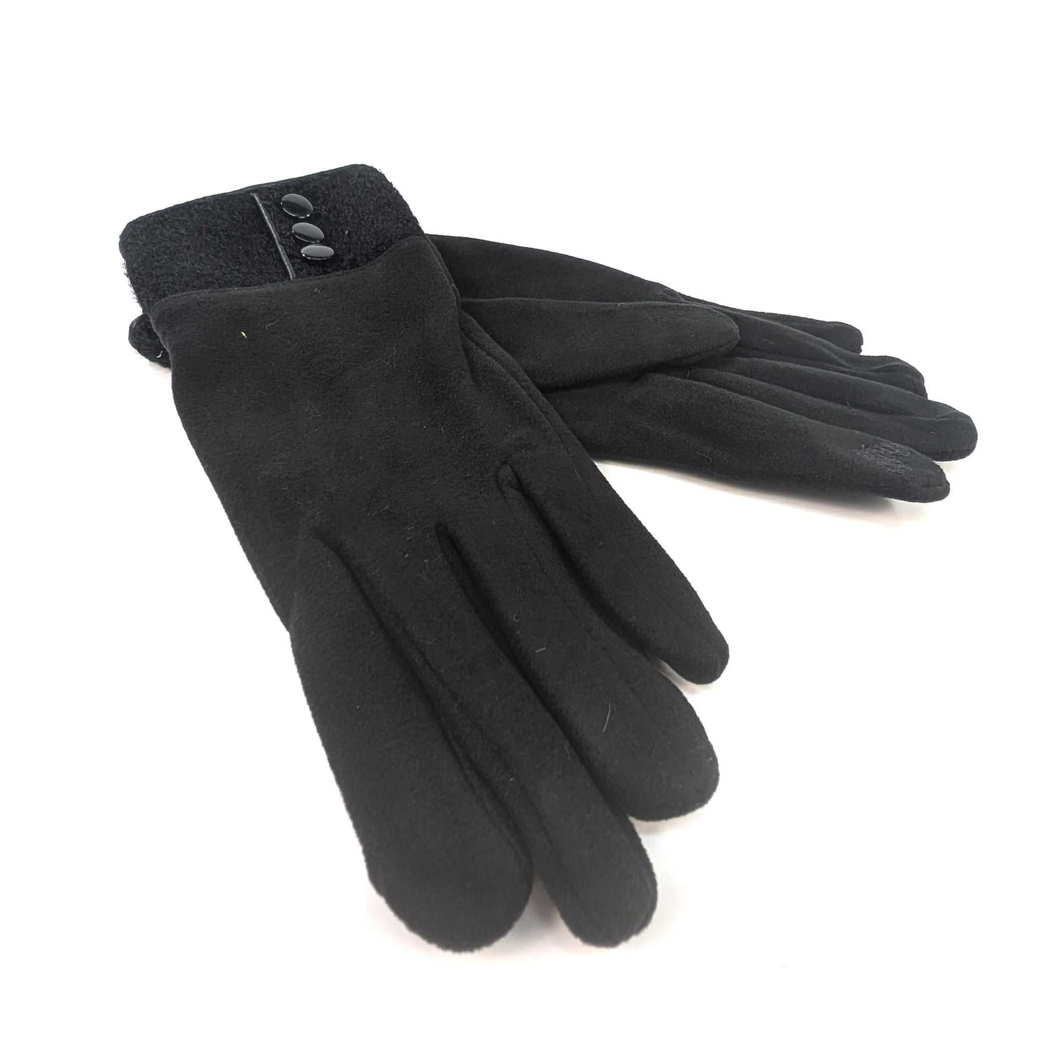 Vintage Black Leather Gloves with 3 Buttons - Classic Winter Accessory for Women & Men - Perfect for Formal Events, Driving & Cold Weather