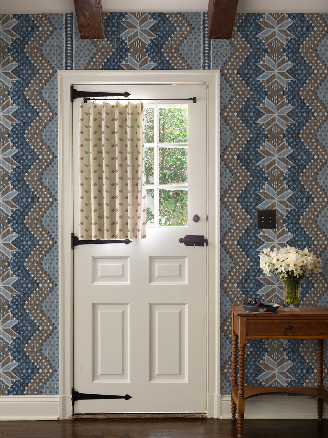 Northstar Blanket Wallpaper by Nathan Turner - Blue & Brown Textured Wall Covering for Living Room, Bedroom & Nursery Decor