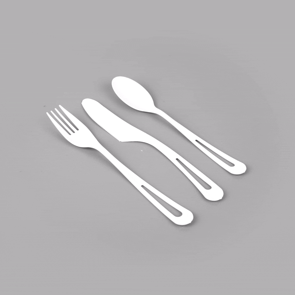 Eco-Friendly Basic Nature White CPLA Plastic Cutlery Set - Heat Resistant, Compostable, 7.5 Inches, 290-Piece Box | Perfect for Parties, Picnics & Catering Events
