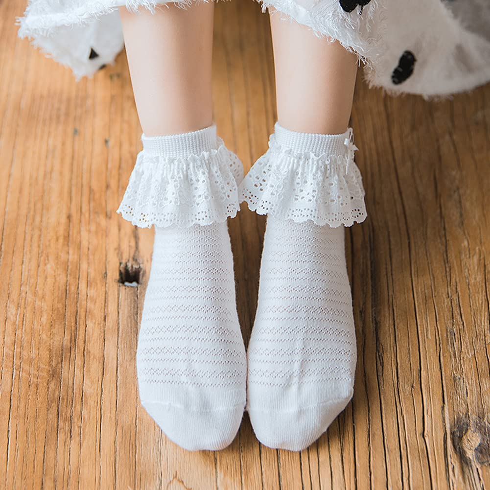 **Princess Lace Socks for Toddler & Kids Girls (1-9T) – Soft Cotton Dressy Socks for Parties, Holidays & Special Occasions**