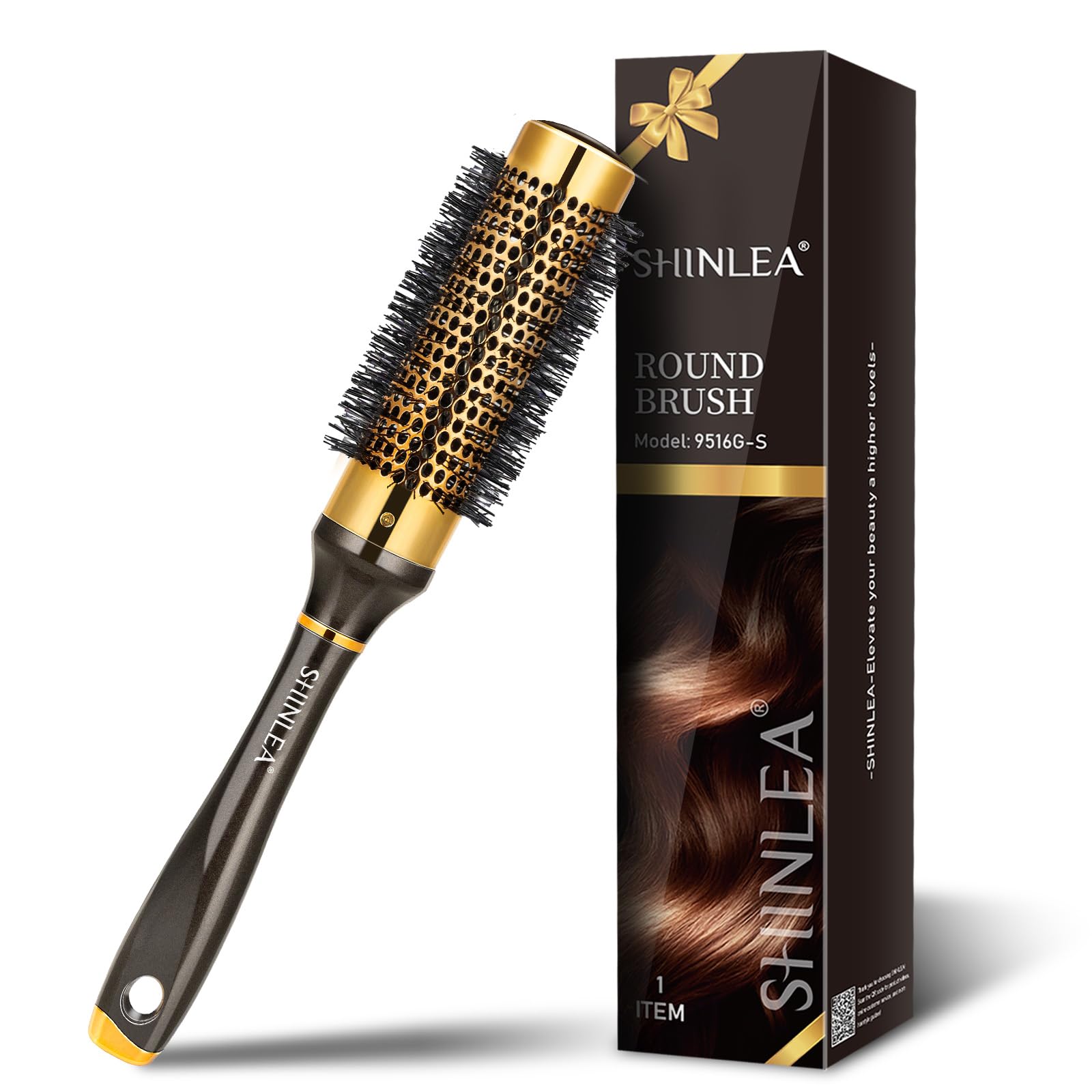 **Professional Small Round Hair Brush for Short Hair - 1.3 Inch Aluminum Roller for Blow Drying Bangs & Styling - Salon Quality Hairbrush for Women with Curly or Straight Hair - Perfect for Travel & Home Use**