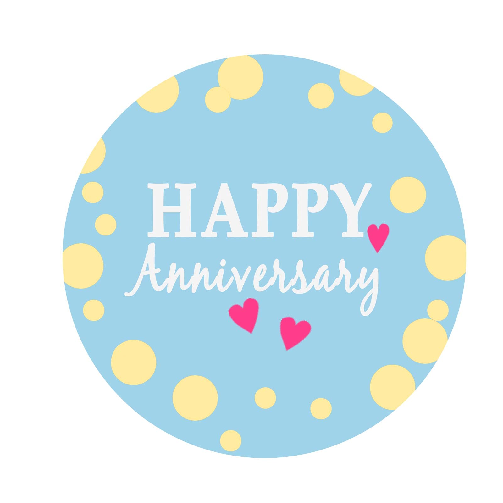 2 Inch Happy Anniversary Party Favor Stickers - Wedding Candy & Cookie Bag Labels - Elegant Party Decorations for Adults - Perfect for Anniversary Celebrations, Wedding Favors & Special Events