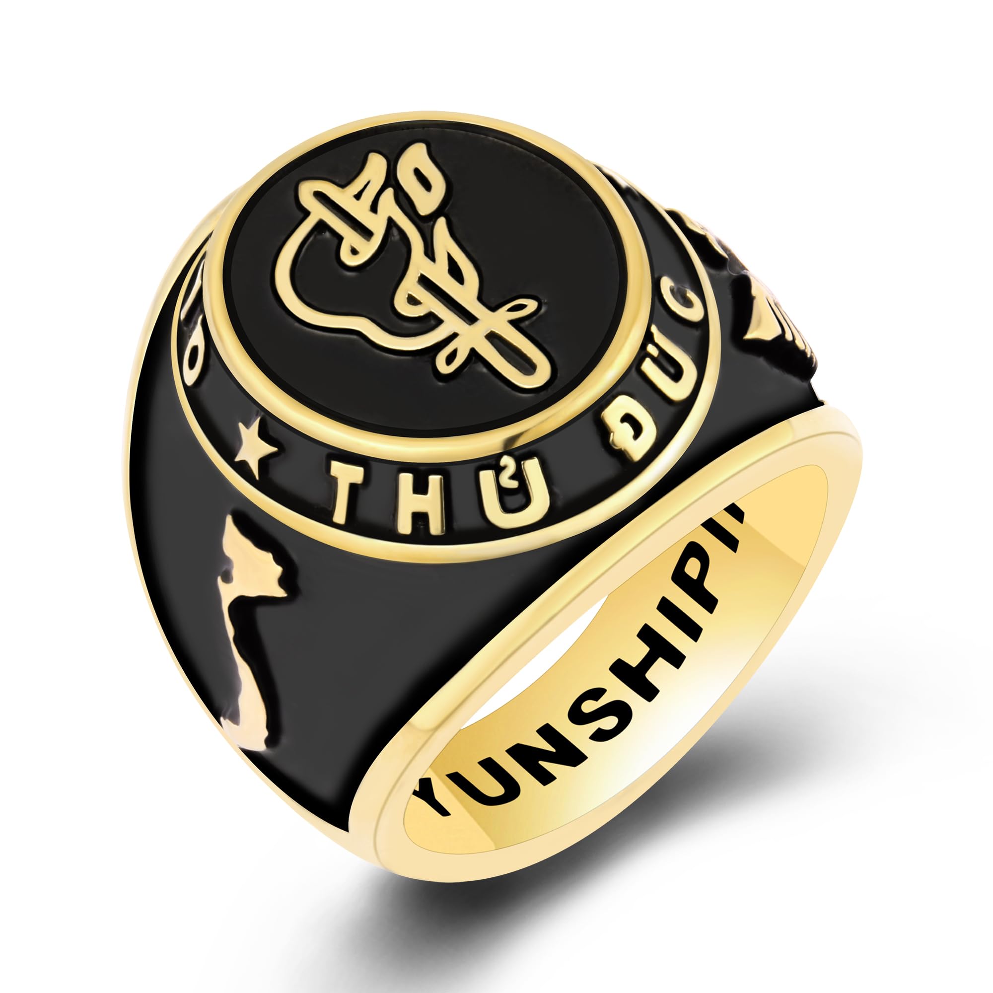 Personalized Class Rings for Women - Gold Plated & 925 Sterling Silver High School & College Rings (Size 5-15) - Perfect for Graduation Gifts, School Spirit & Alumni Pride