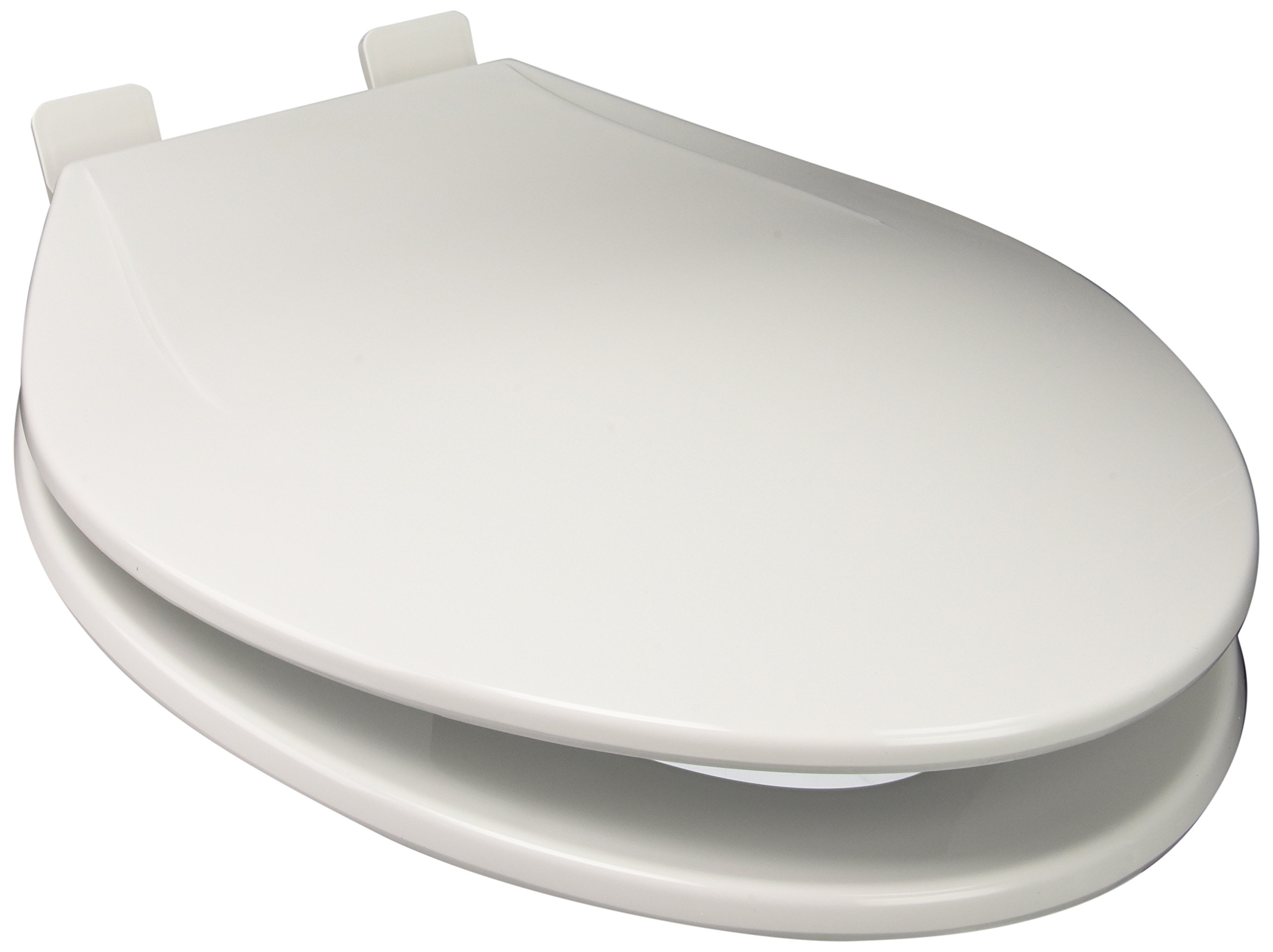 PlumbTech 241-04 Slow Close Round Toilet Seat with Adjustable Hinge - Cotton White - Durable & Quiet Bathroom Upgrade for Home & Commercial Use