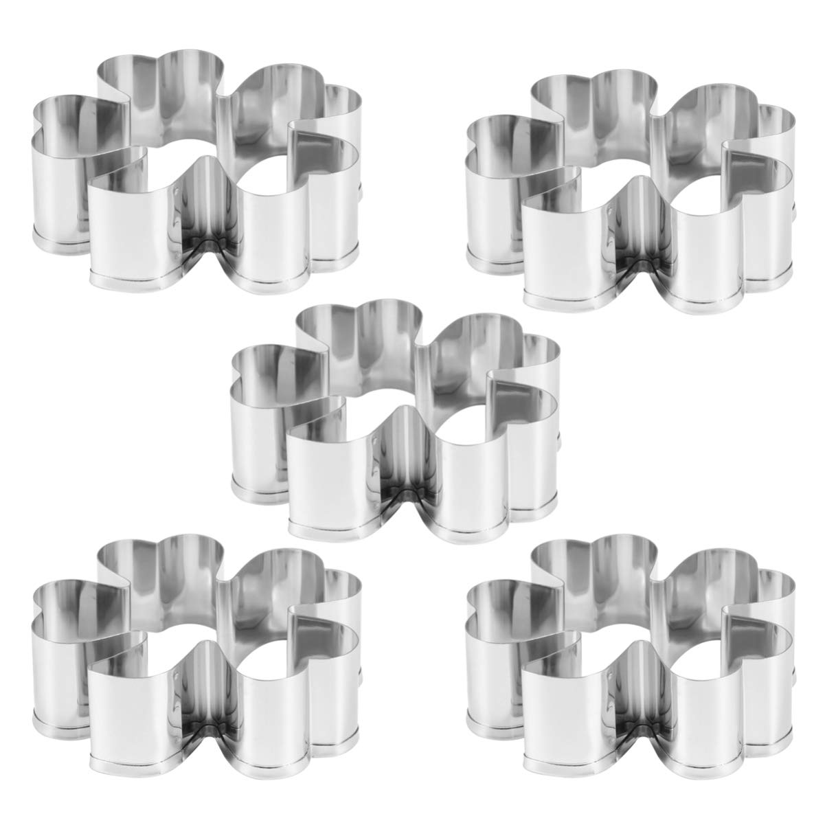 Stainless Steel 4-Leaf Clover Cookie Cutter Set - 5-Piece Baking Molds for Cookies, Biscuits & Treats | Perfect for St. Patrick's Day, Spring Baking & DIY Dessert Decorations