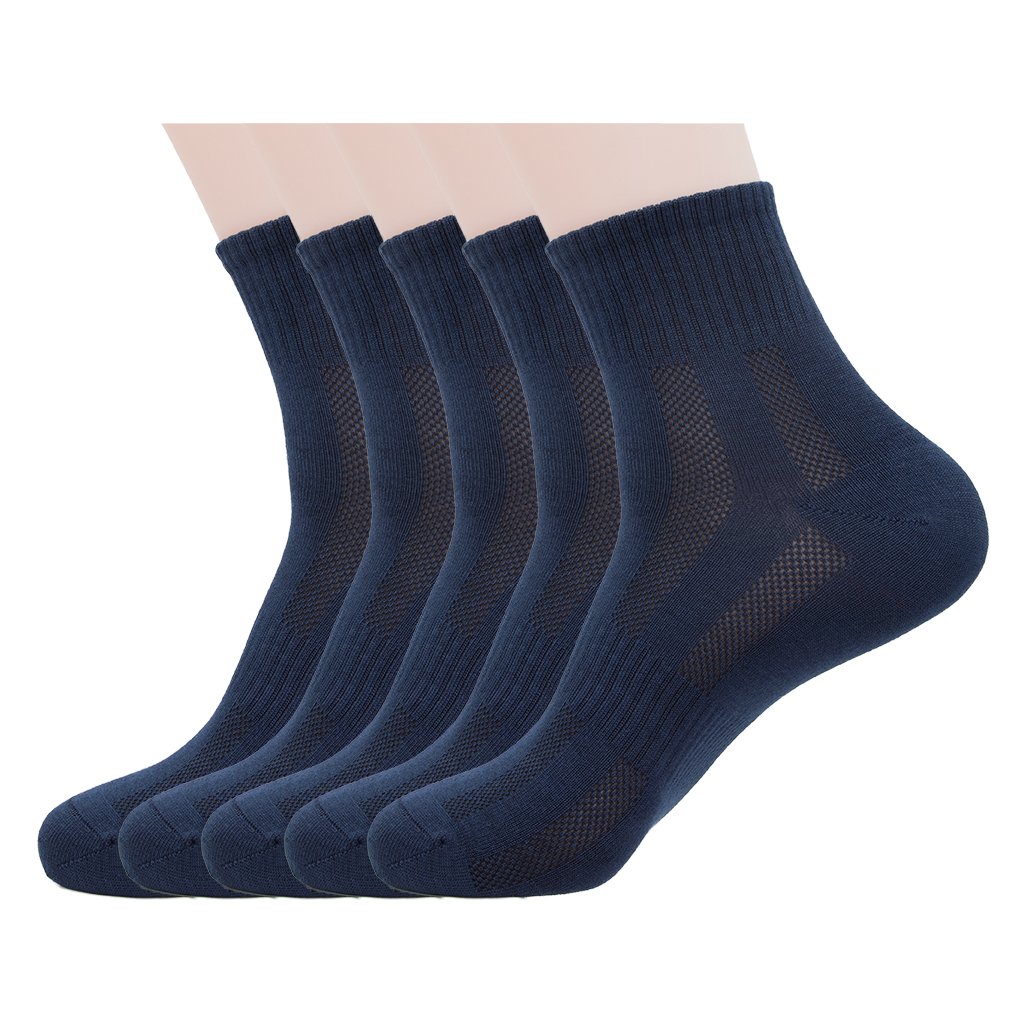 PEARL CARE Men's Odor-Resistant Ankle Socks - 5 Pack Cotton & Pearl Fiber Quarter Socks for Running, Hiking & Everyday Wear - Breathable & Moisture-Wicking Comfort Socks for Active Lifestyles