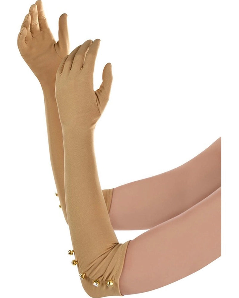 20s Vintage Champagne Gloves for Women - Elegant Long Satin Opera Gloves | Perfect for Weddings, Parties, and Formal Events