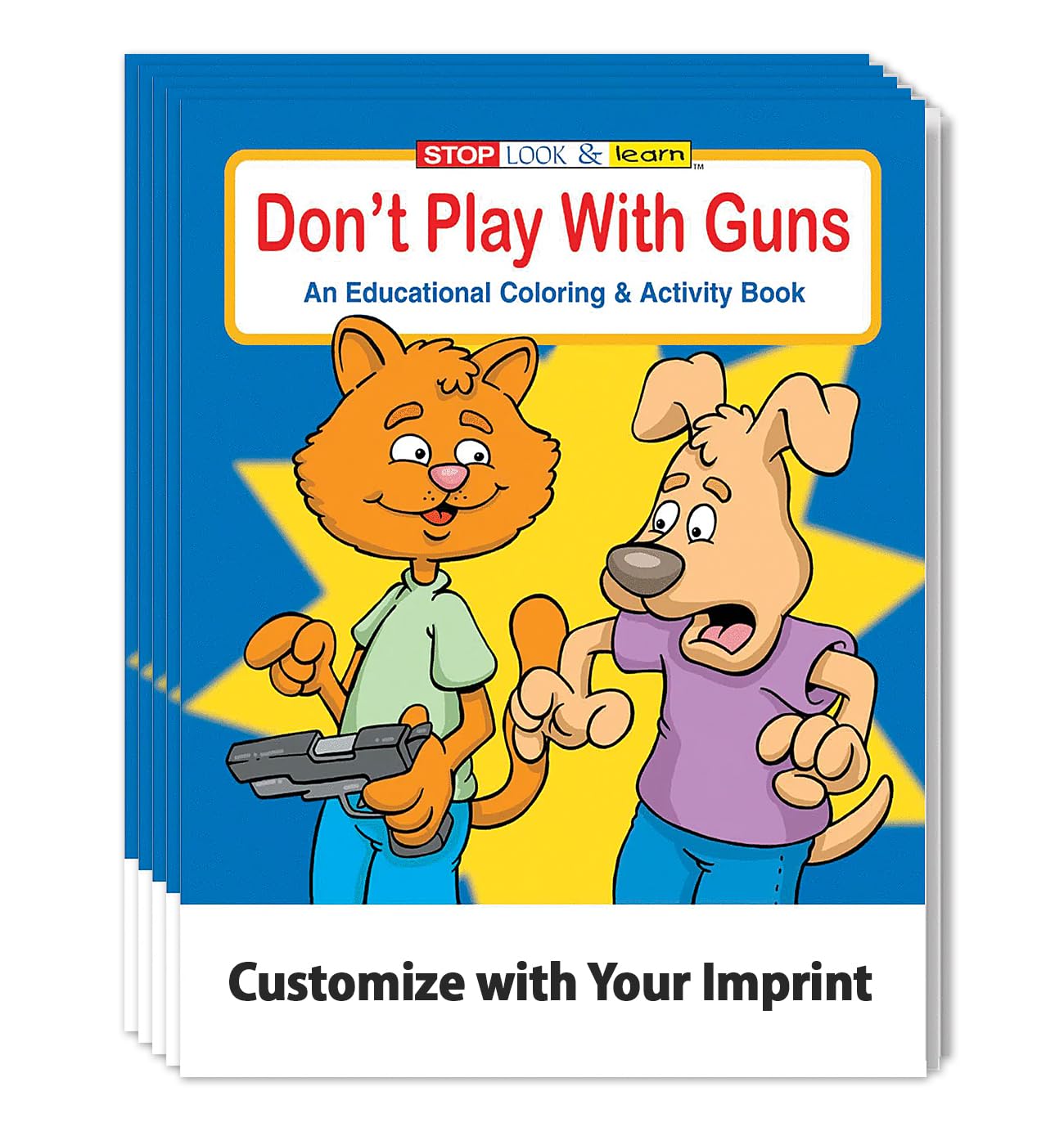 ZOCO Gun Safety Educational Coloring Books - 250 Bulk Pack (No Crayons) - Firearms Awareness for Kids - Police Handouts with Games, Puzzles & Activities - Perfect for Schools, Community Events & Safety Workshops