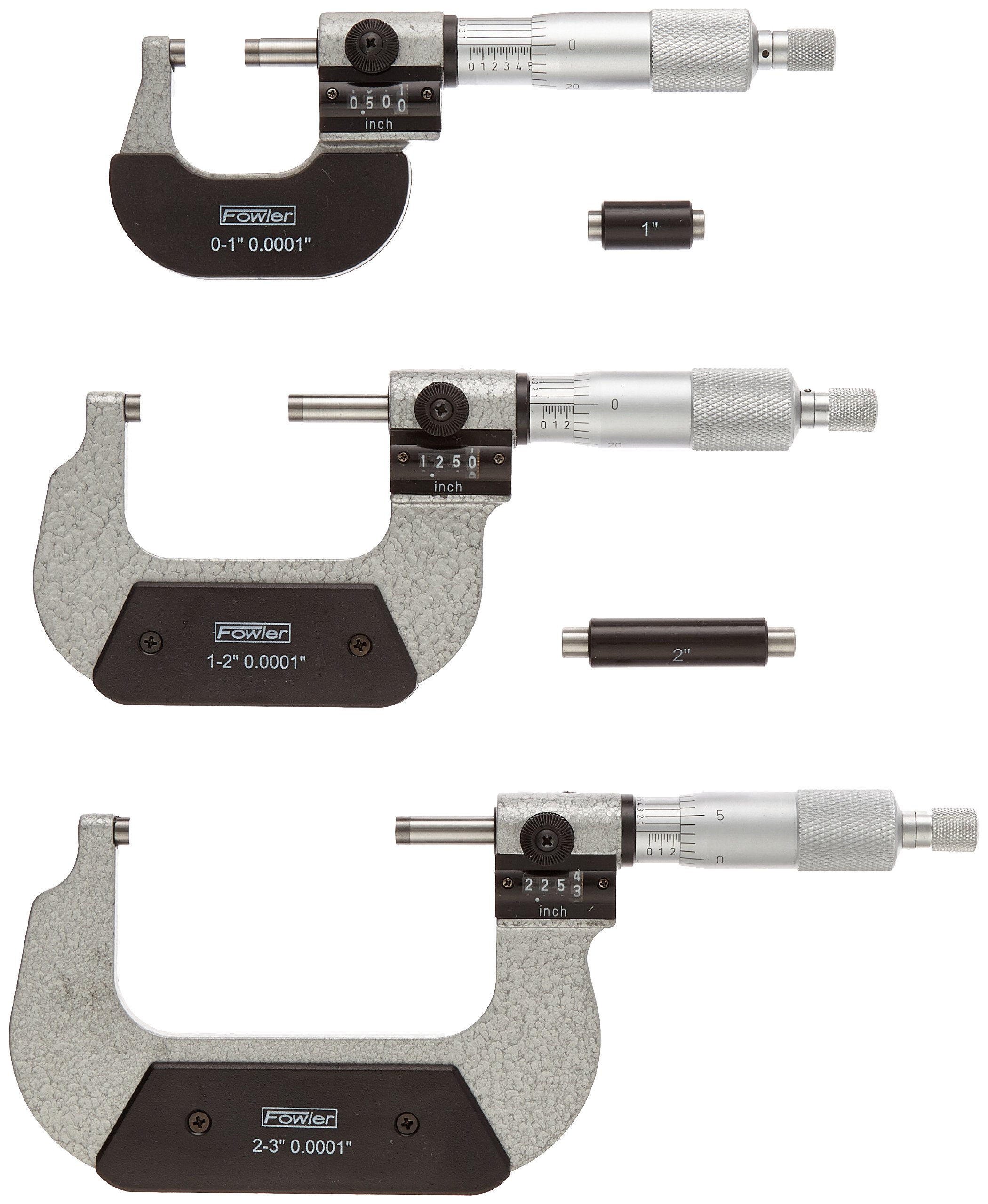 Fowler 52-224-103 0-3 Inch Digital Outside Micrometer Set with 0.0001