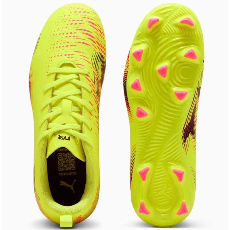 Puma Future 8 Play FG/AG Junior Football Boots for Kids - Yellow Alert/Black/Sun Struck | Lightweight Soccer Cleats for Artificial Grass & Natural Turf | Perfect for Youth Training & Matches