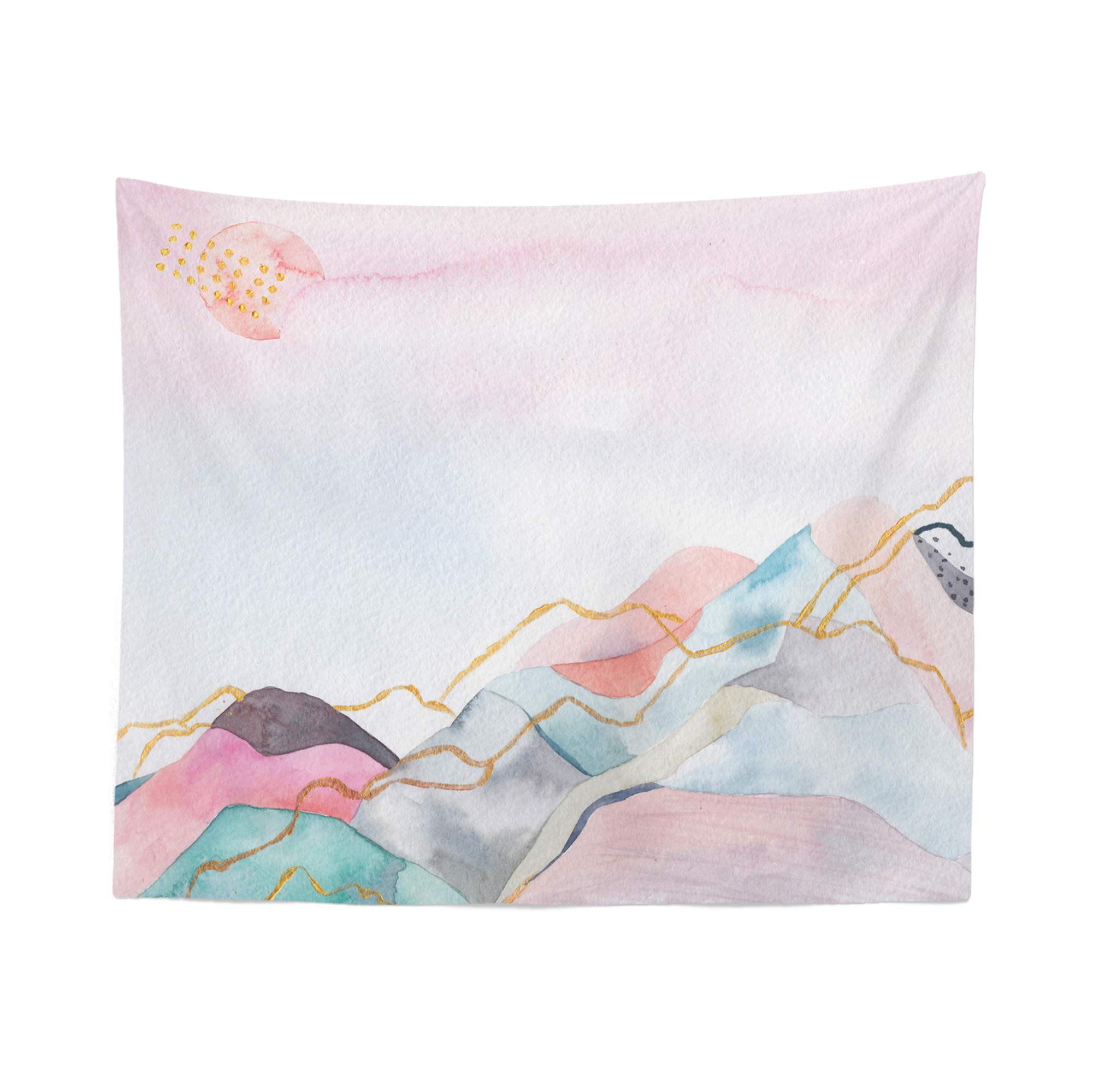 Pastel Mountain Tapestry Wall Art - Abstract Bohemian Wall Hanging Decor 51x60 Inches - Handmade in USA for Bedroom, Living Room & Dorm Aesthetic