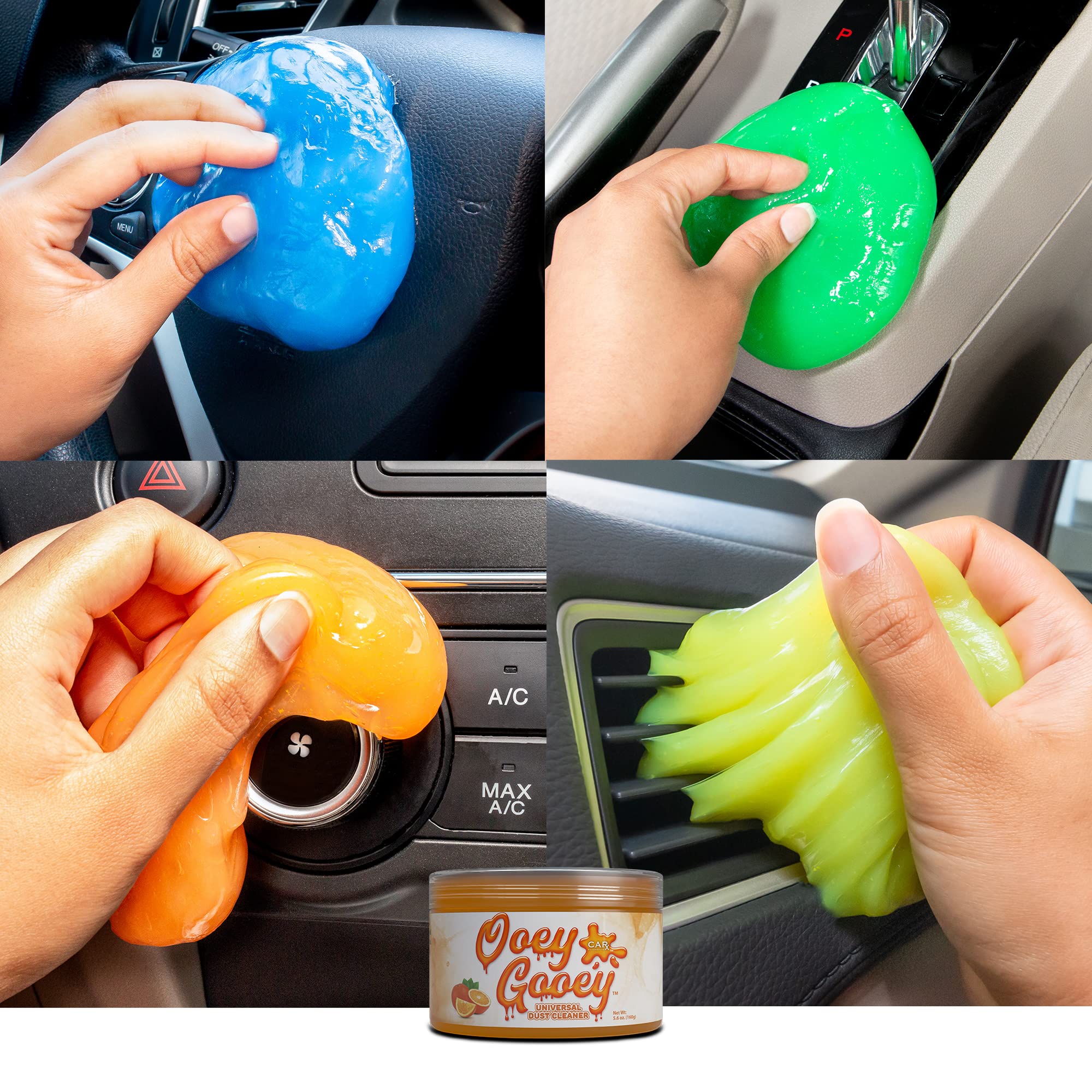 CarX Ooey Gooey Cleaning Gel for Car Interior - 5.6oz Auto Detailing Putty for Keyboards, Vents & Hard-to-Reach Areas (Orange) | Ideal for Cars, Computers & Electronics Cleaning