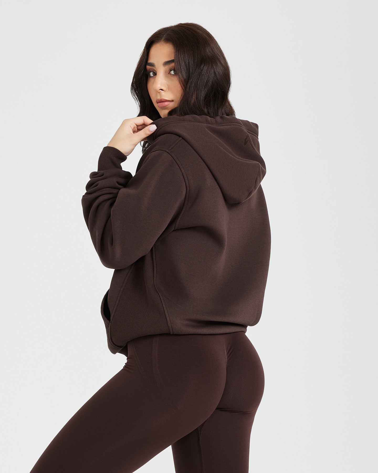 Classic Lounge Oversized Zip Through Hoodie - Soft Fleece Pullover for Men & Women | 70% Cocoa Brown | Cozy Winter Wear for Home, Travel & Outdoor Activities