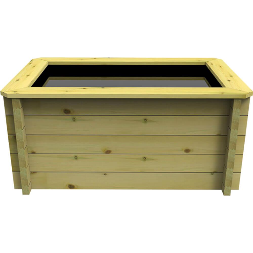 Premium 1.5m x 1m Wooden Garden Pond Kit - Natural Timber Water Feature for Outdoor Landscaping, Backyard Decor & Wildlife Habitat