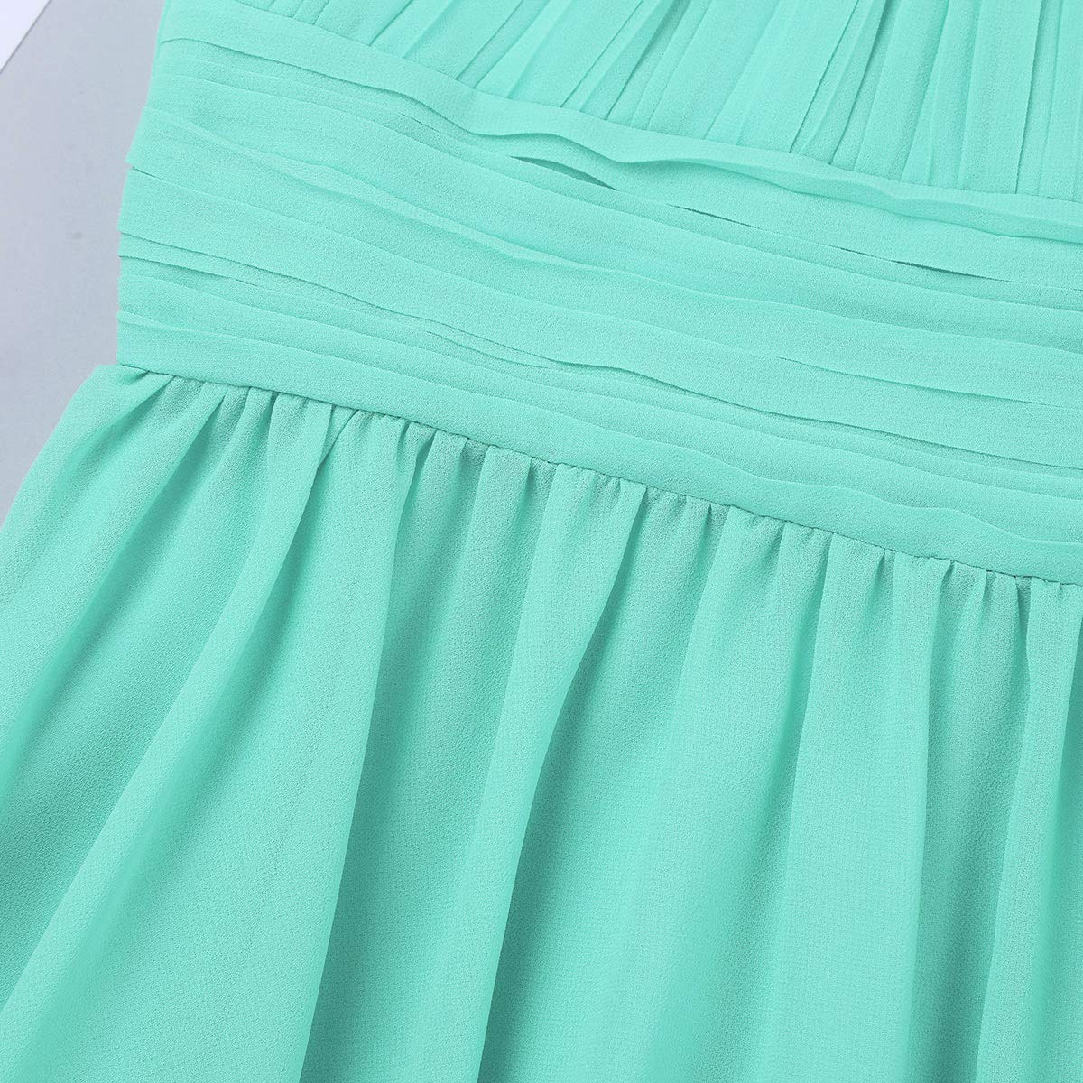 **Flower Girl Dresses for Weddings - Sleeveless Chiffon Halter Bridesmaid Gown for Kids Birthday Party & Formal Events**    *Perfect for weddings, birthday parties, baptisms, and other special occasions!*