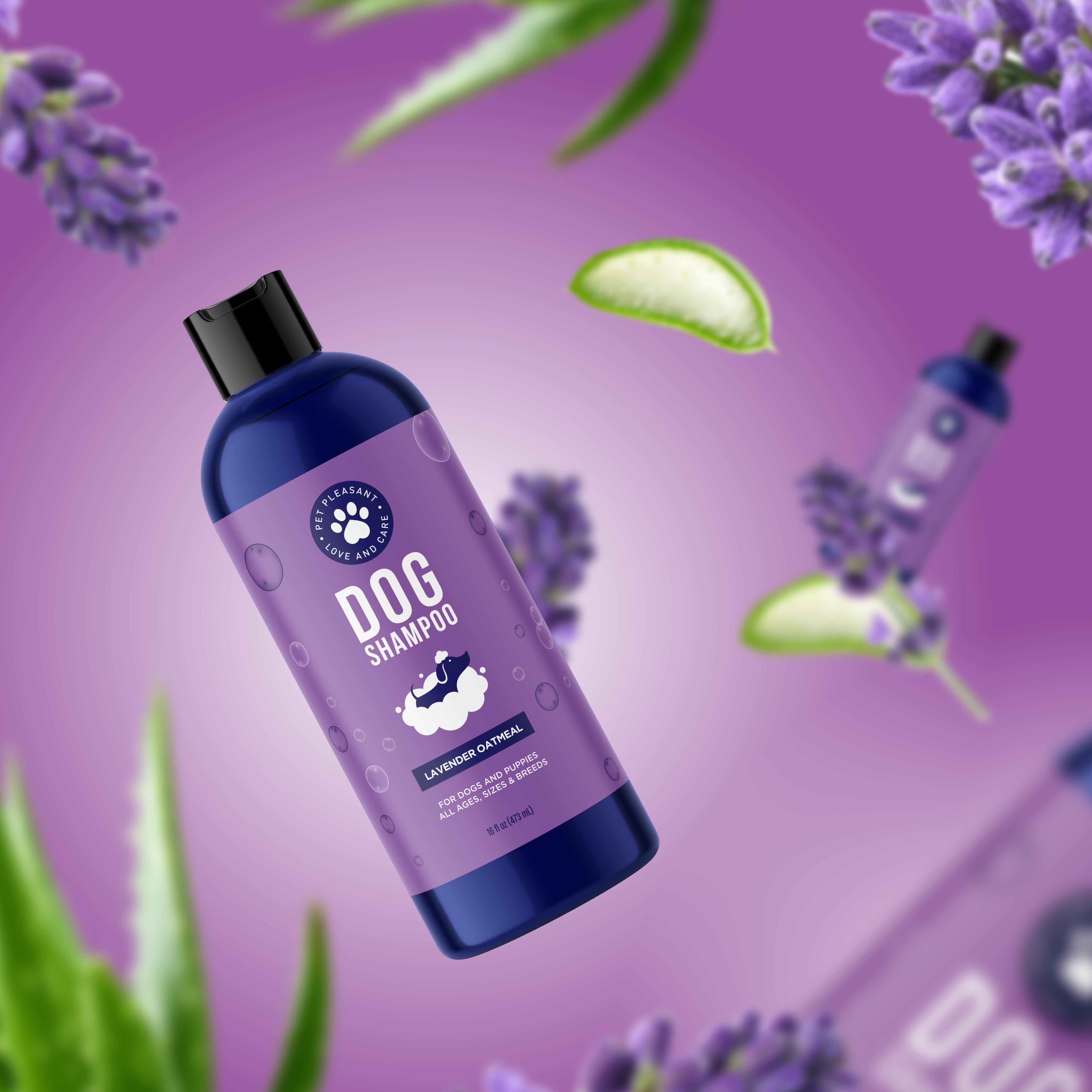 Natural Lavender Oatmeal Pet Shampoo for Dogs & Cats - Soothing & Hypoallergenic Formula for Dry, Itchy Skin - Perfect for Bath Time & Grooming