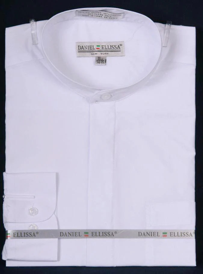 Premium White Banded Collar Dress Shirt for Men | Formal & Business Attire | Office Wear & Special Occasions