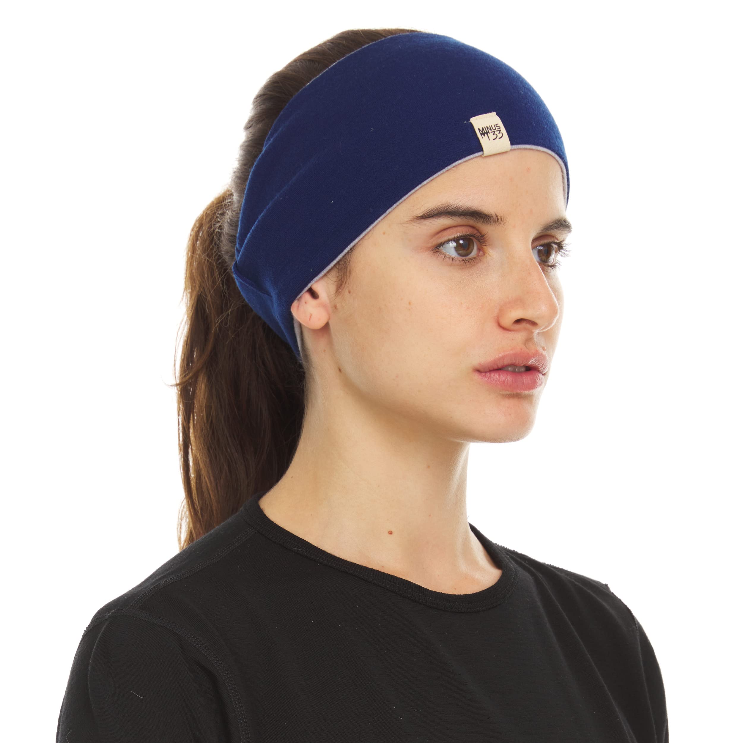 Merino Wool Reversible Headband for Women & Men - Warm Winter Ear Warmer Headband for Running, Hiking, Skiing & Outdoor Activities