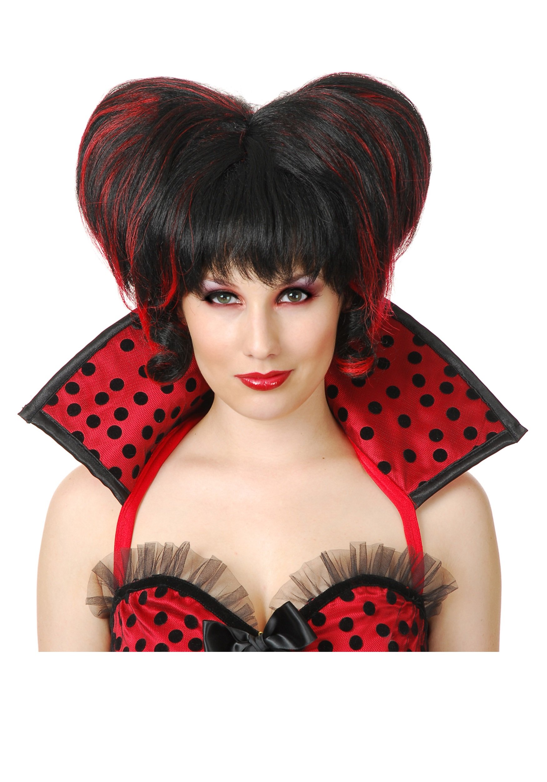 Gothic Queen of Black Hearts Wig for Adults - Long Black Curly Costume Wig for Halloween, Cosplay, and Themed Parties