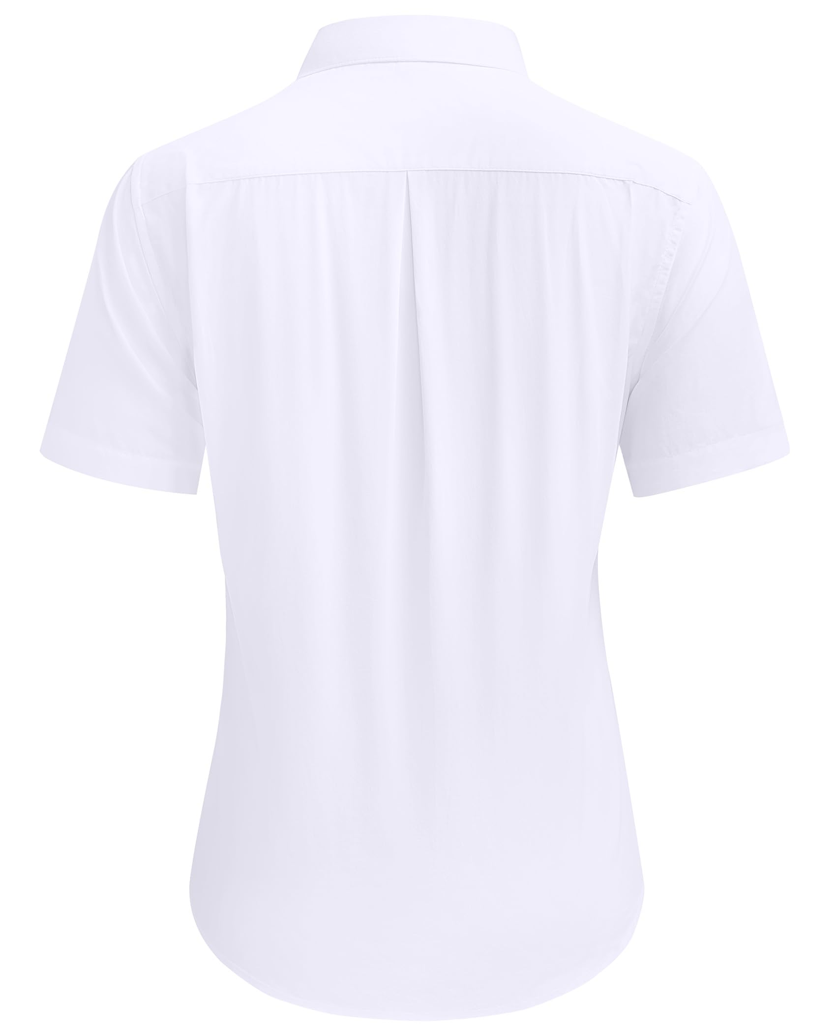 Siliteelon Women's Short Sleeve Cotton Button Down Shirt - Classic Collared Work Shirt for Office, Business Casual & Summer Outfits