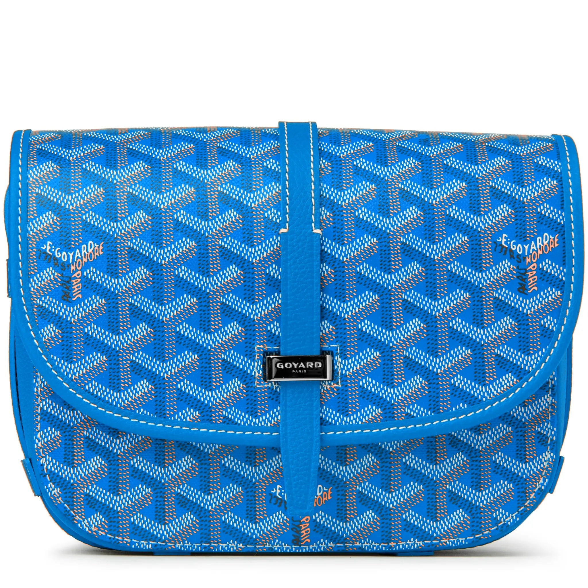 Goyard Goyardine Belvedere II Sky Blue PM Messenger Bag - Luxury Crossbody Shoulder Bag for Women & Men - Perfect for Travel, Work & Everyday Use